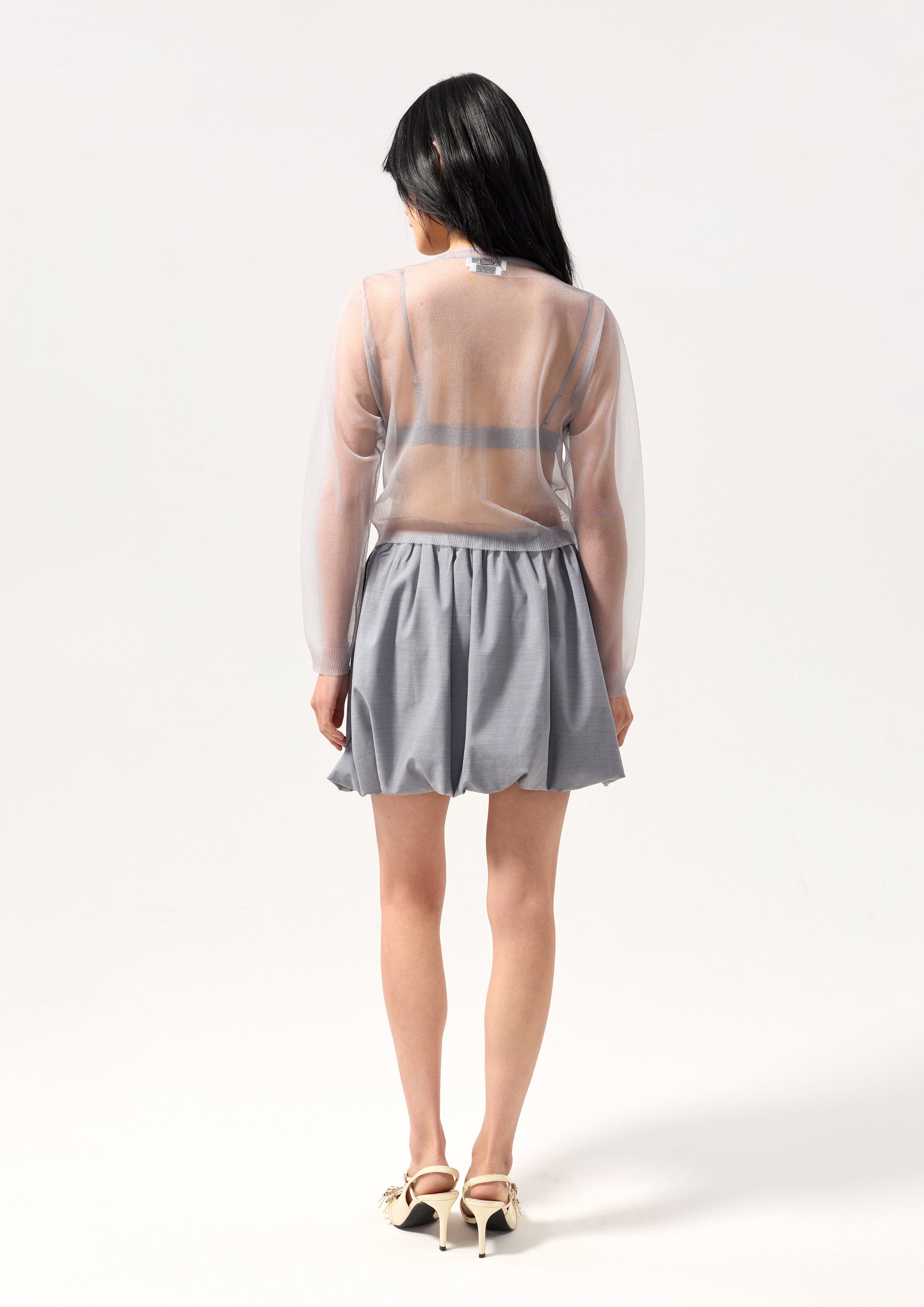 เสื้อคาร์ดิแกนผ้าเชียร์ปักลายดอกไม้ คอลเลกชัน Neon Dreams