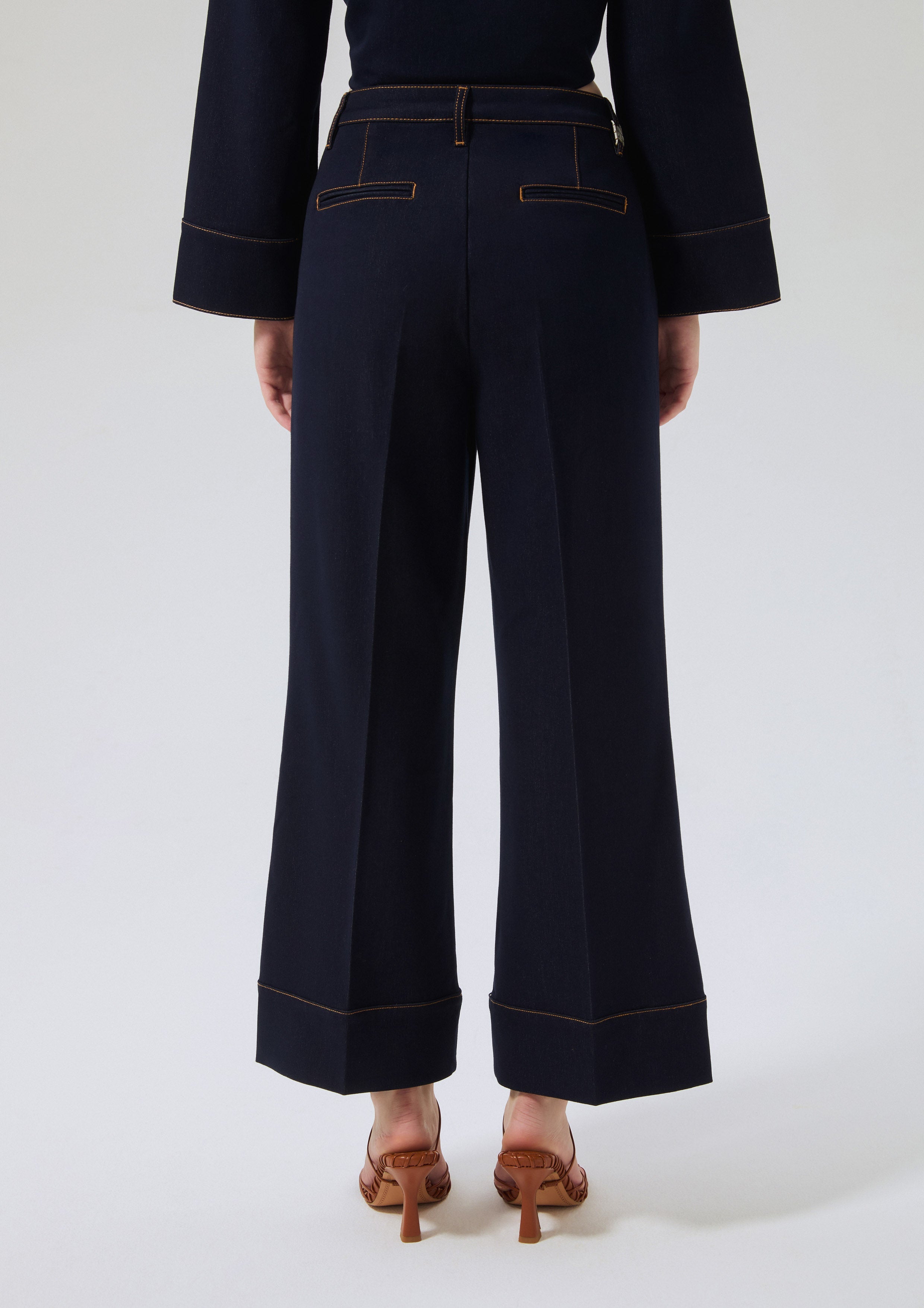 Contrast Stitching Denim Pants Miracle Voyard