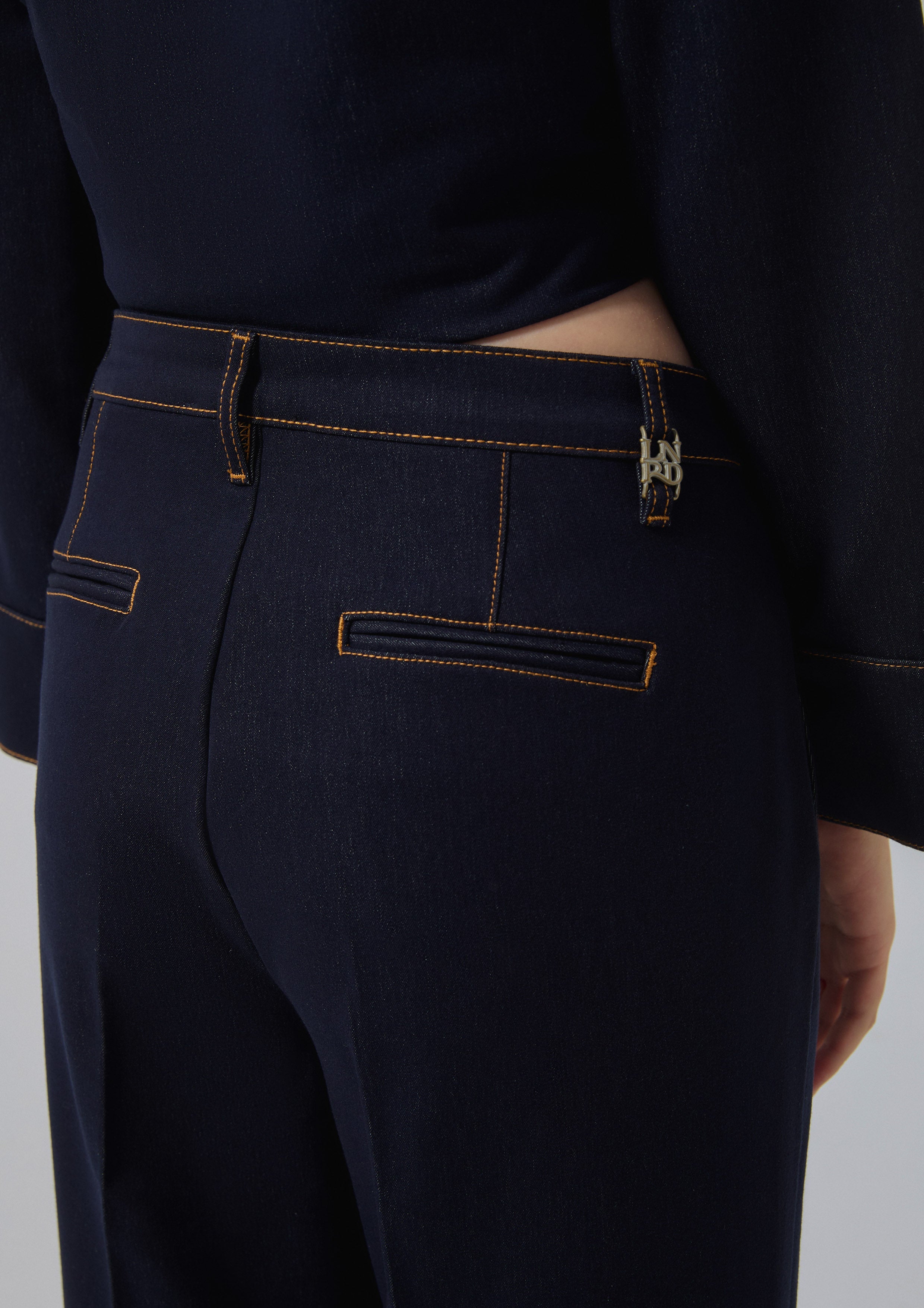 Contrast Stitching Denim Pants Miracle Voyard