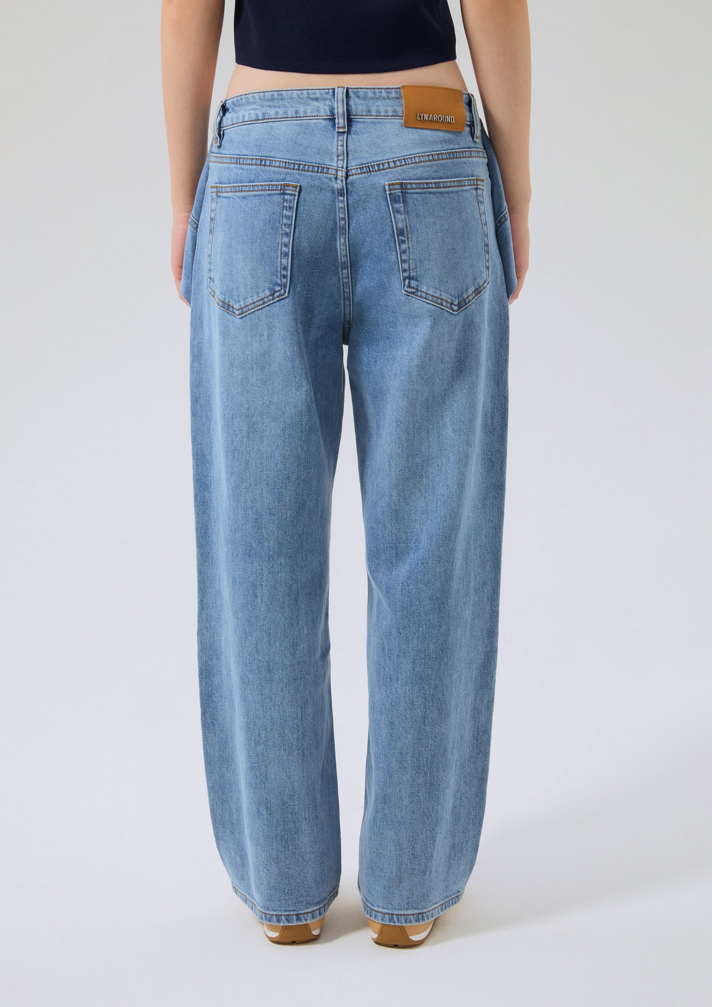 Waist-Tie Layered Denim Pants Speed Voyard