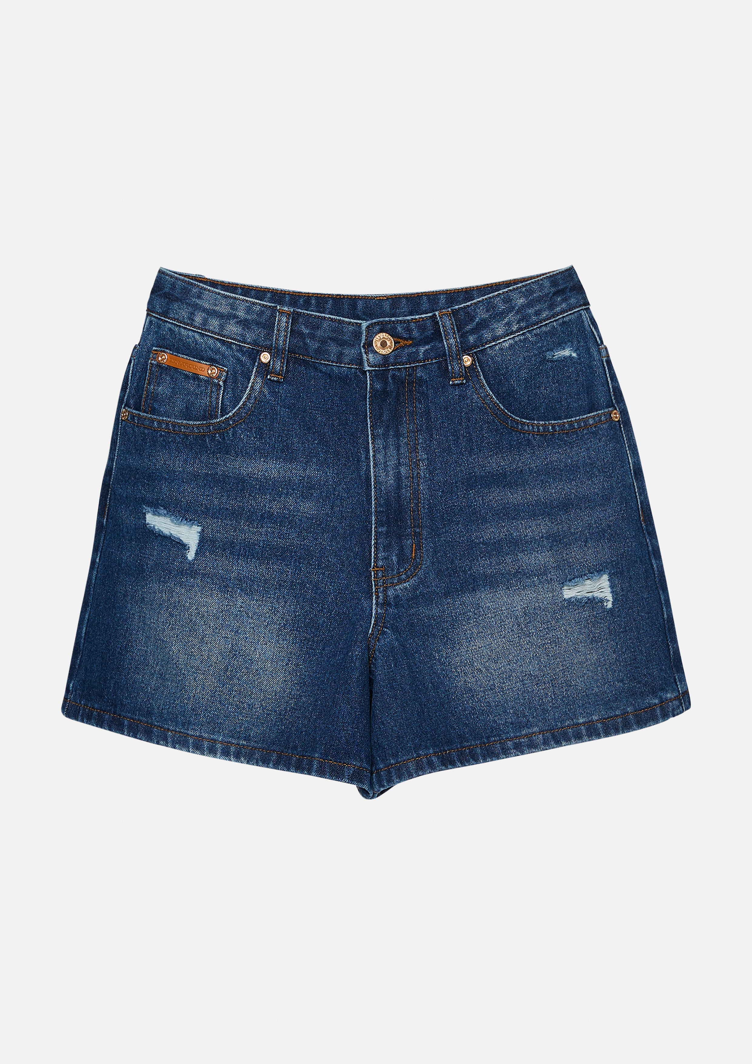 กางเกงเดนิมขาสั้นแต่งขาด คอลเลกชัน Basic Denim