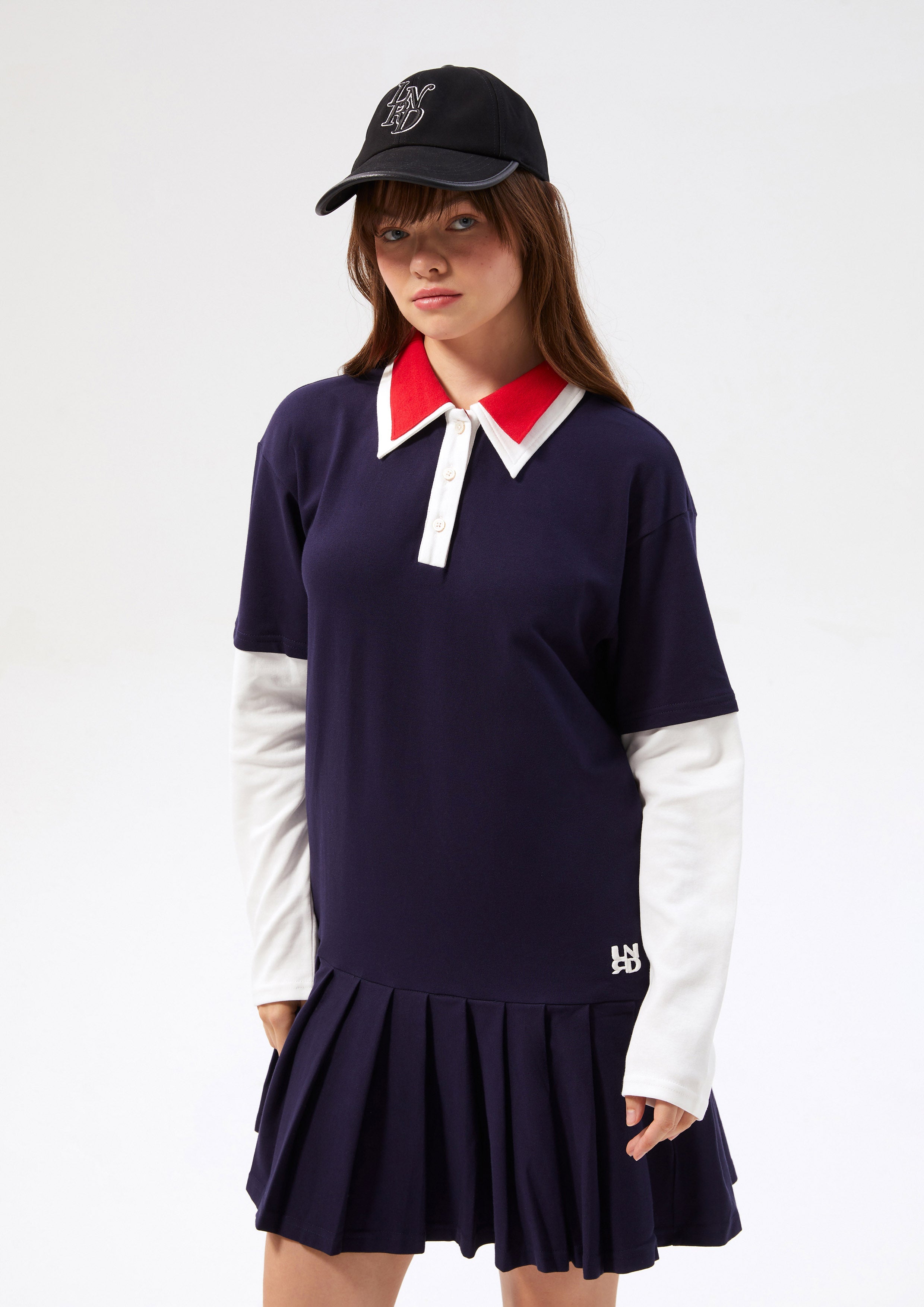 Logo Long Sleeve Mini Polo Dress Speed Voyard
