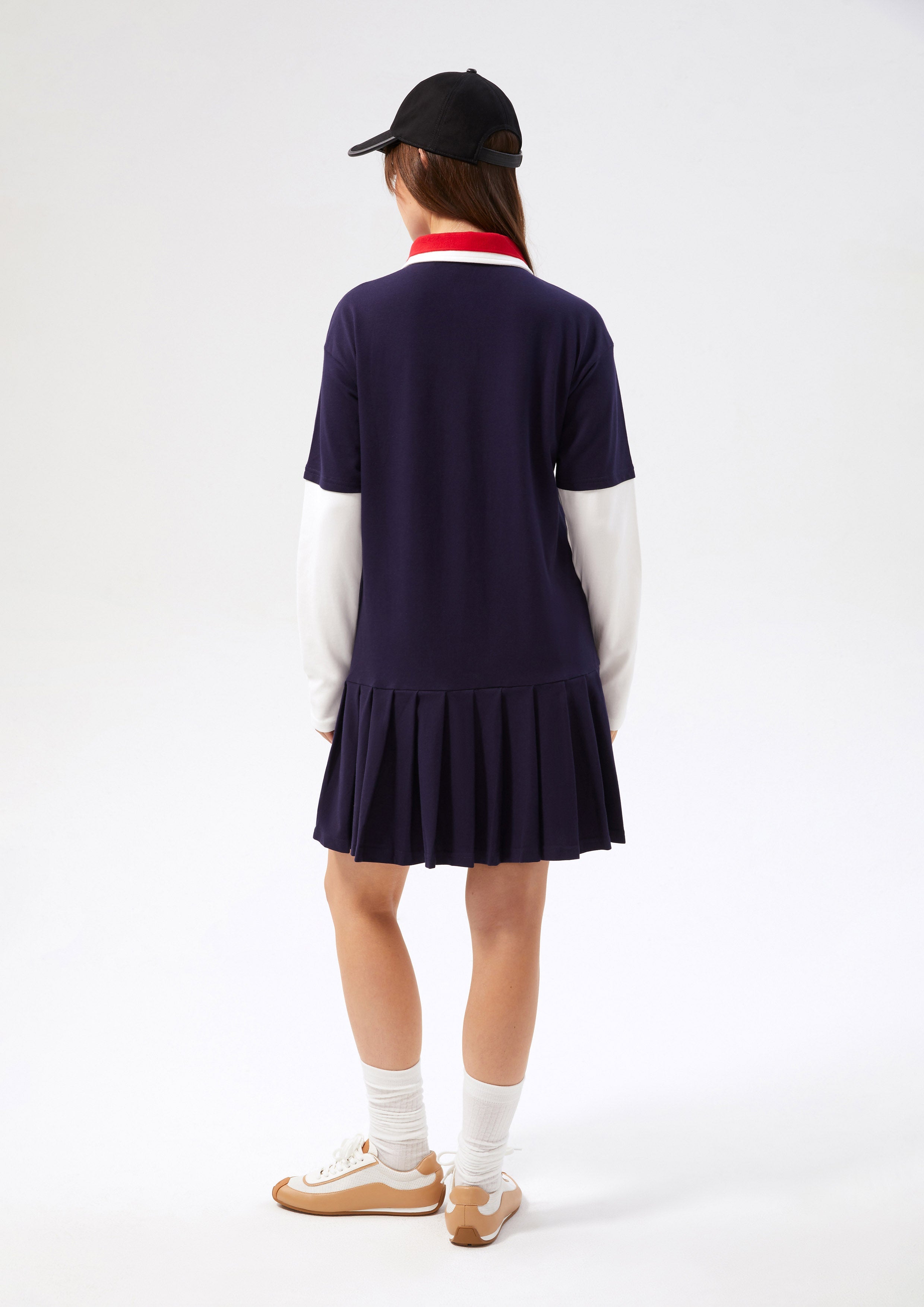 Logo Long Sleeve Mini Polo Dress Speed Voyard