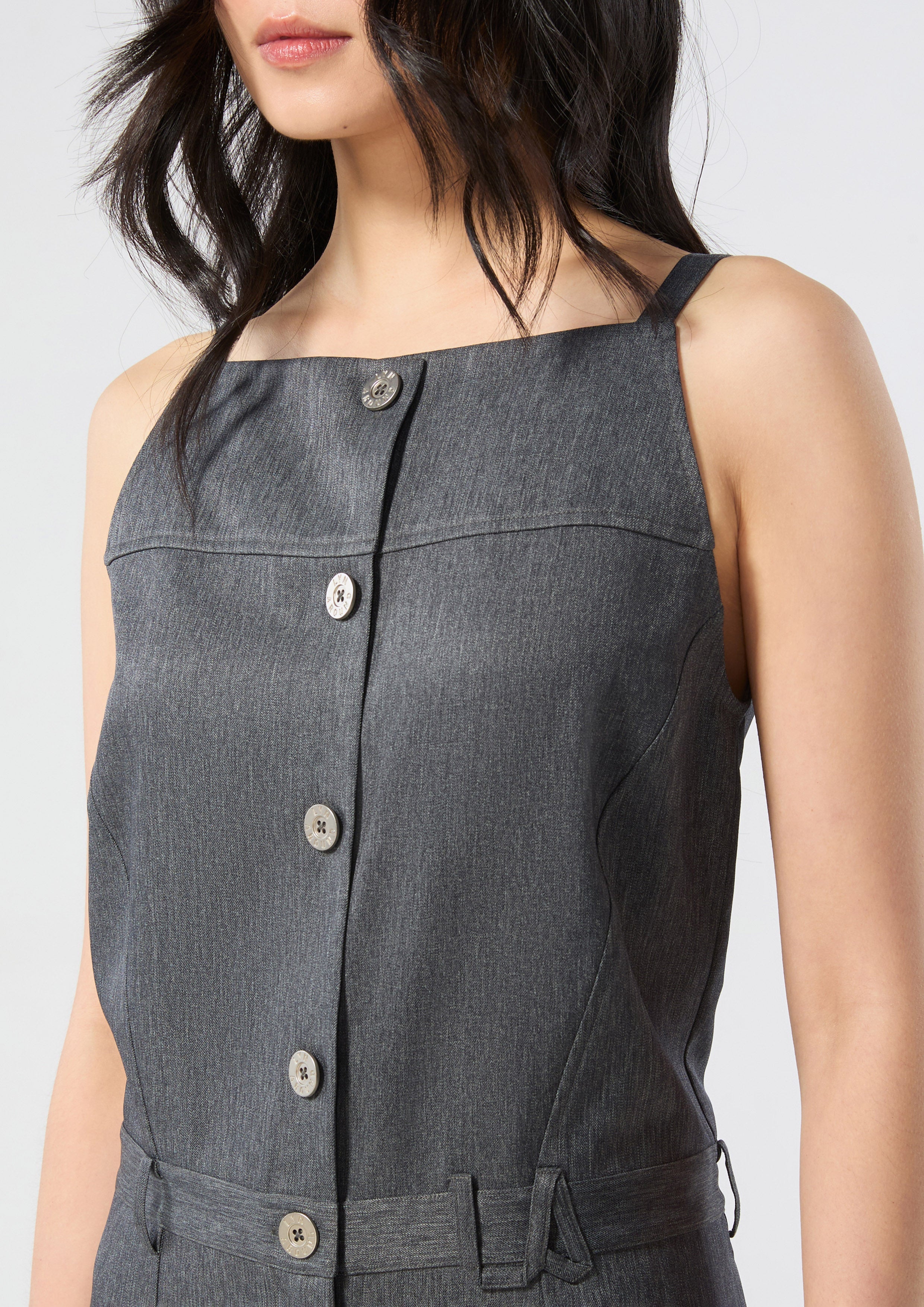 จัมพ์สูทสายเดี่ยวติดกระดุม คอลเลกชัน Rosewood Fleur