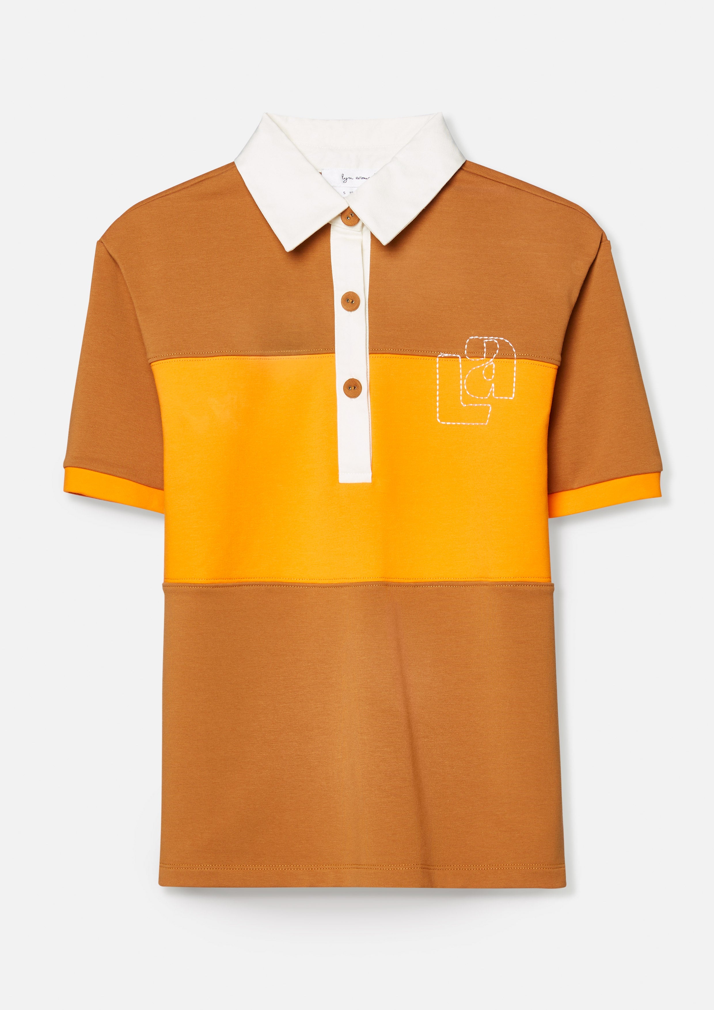 Panel Short Sleeve Polo Top Play Spell