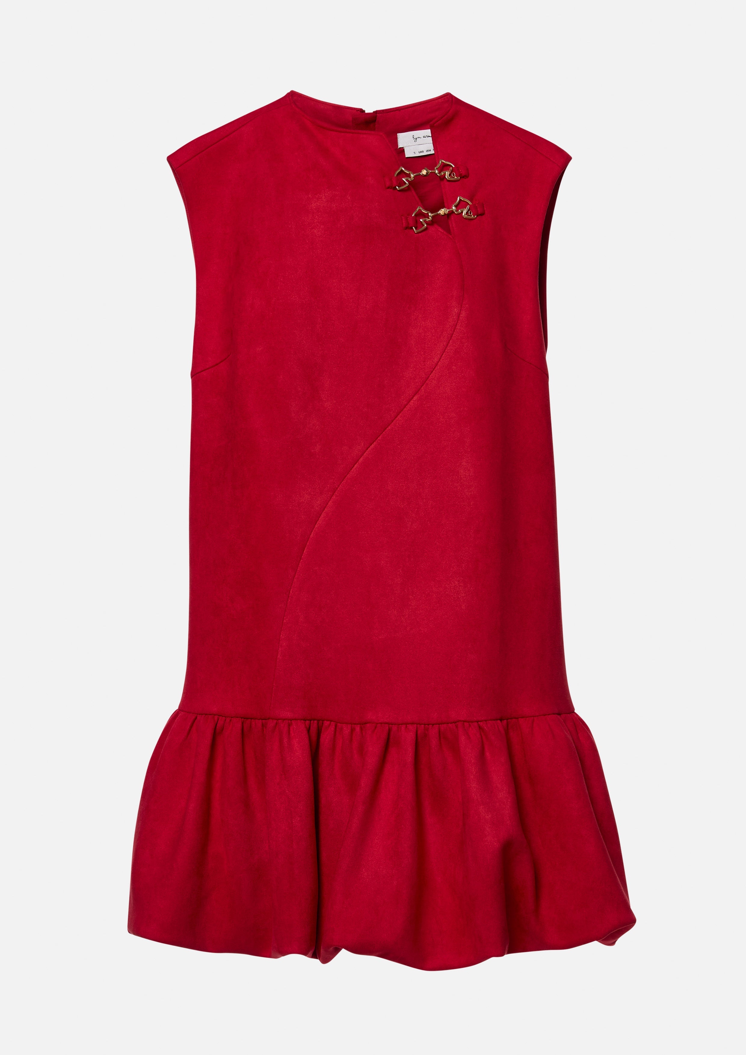 Puff Skirt Sleeveless Mini Dress Rouge Luck