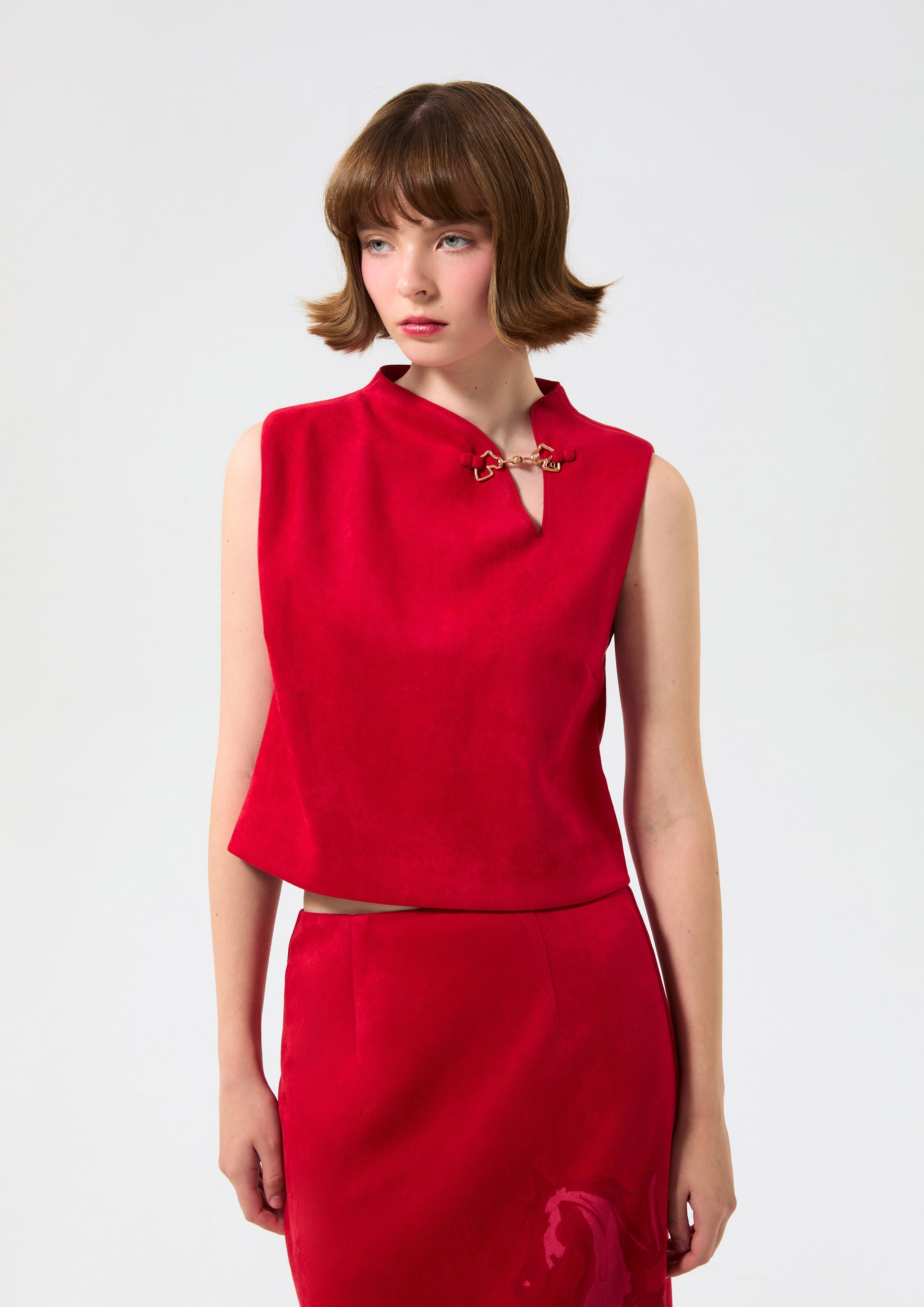 Sleeveless Crop Top Rouge Luck