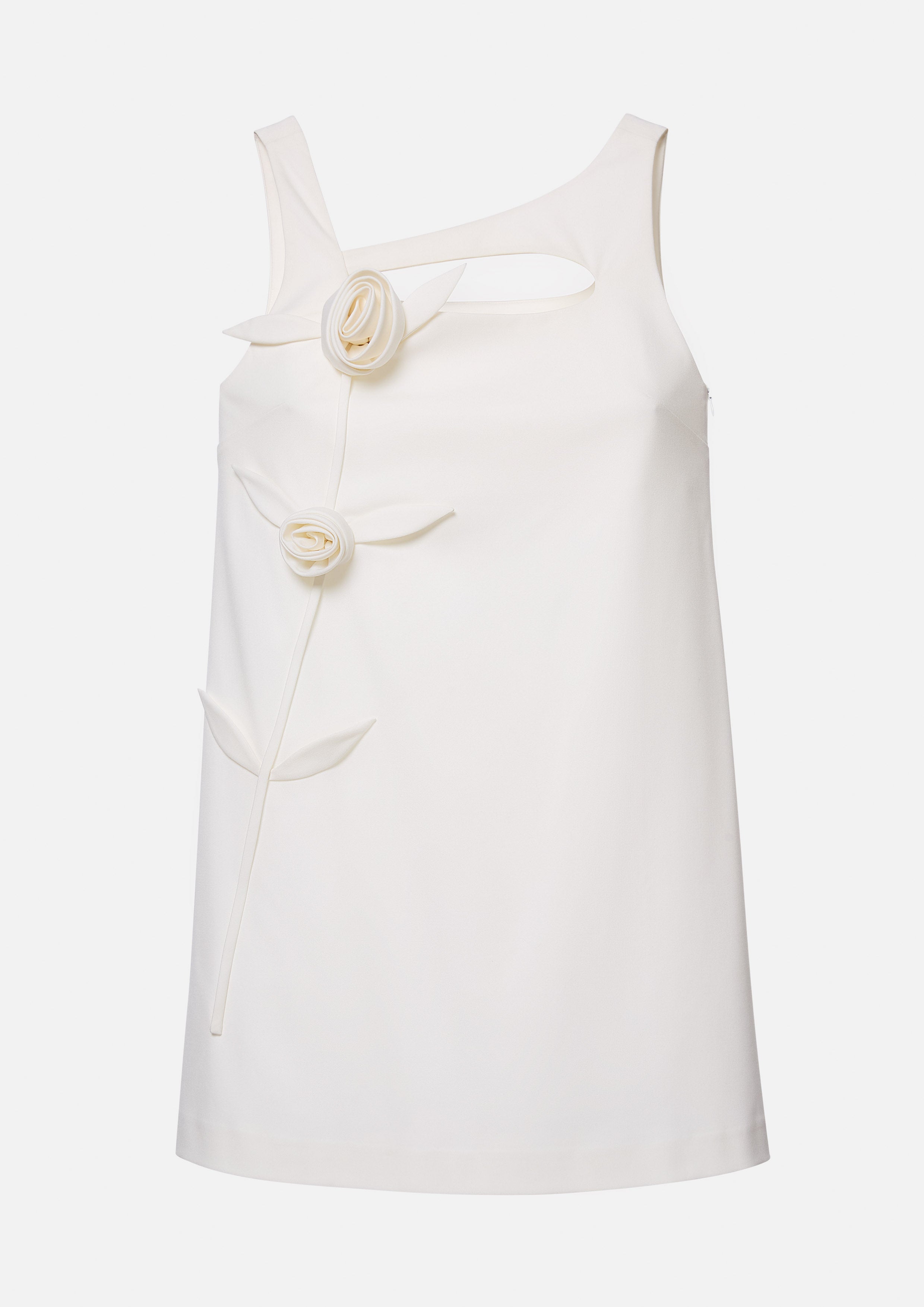 เดรสสั้นคัตเอาท์ช่วงอกแต่งดอกกุหลาบ คอลเลกชัน Rodeo Rose