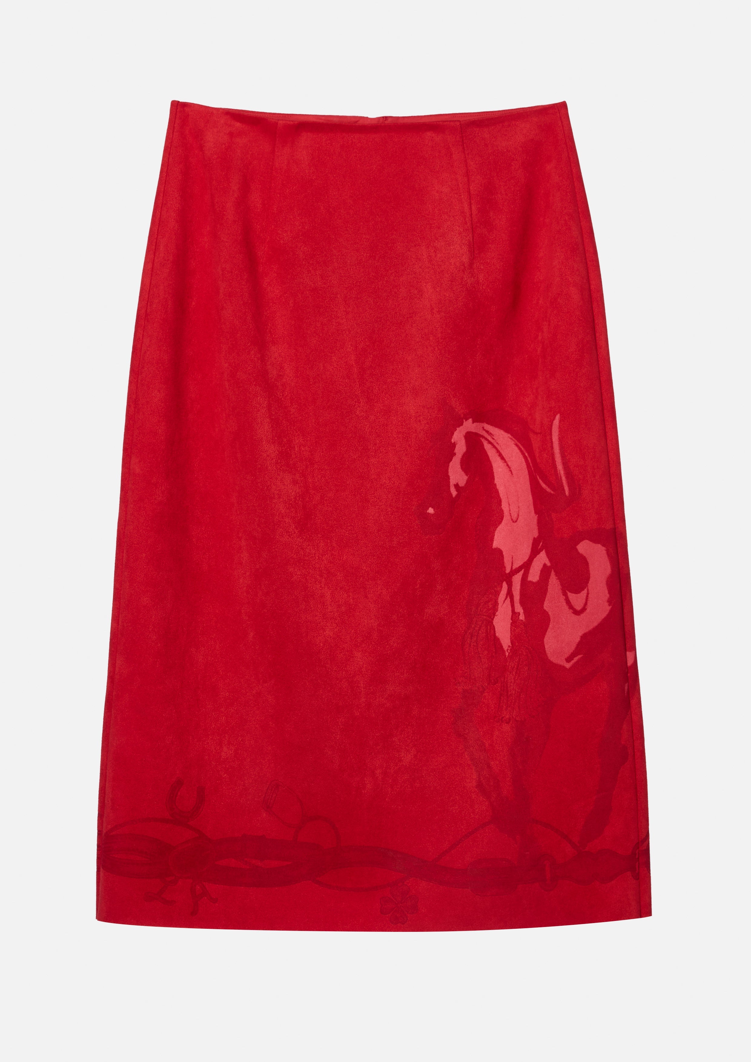 Velvet Pencil Skirt Rouge Luck