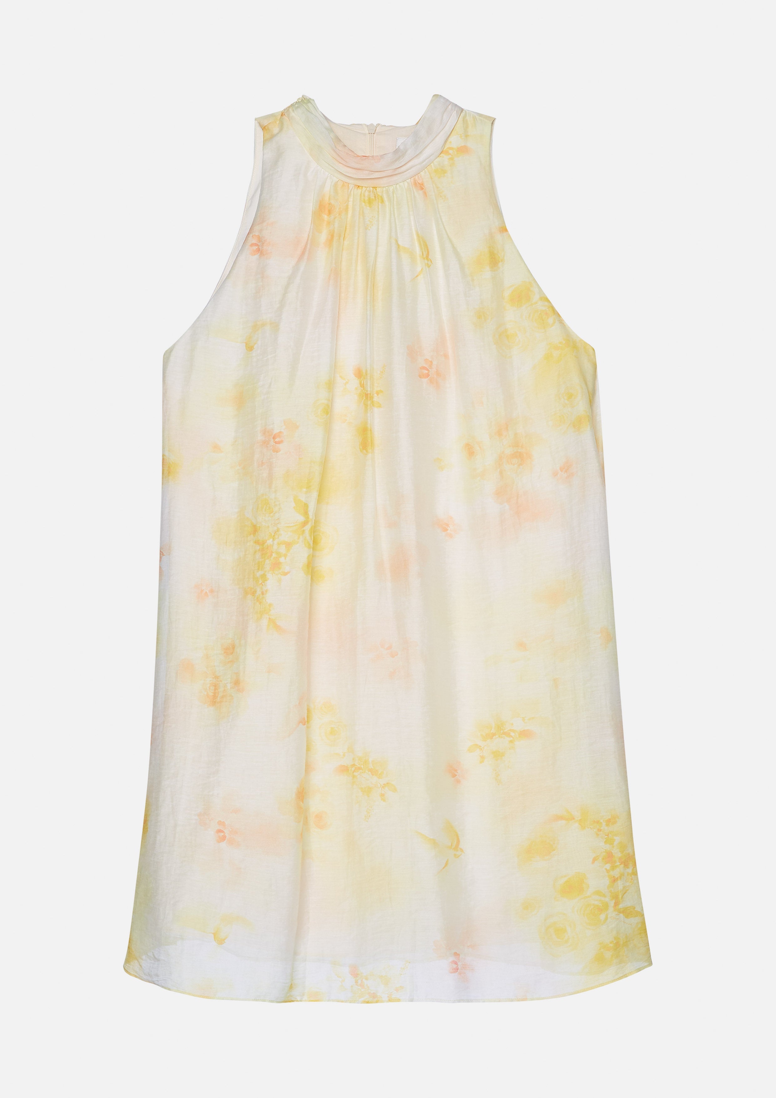 Print High Neck Mini Dress Rosewood Fleur