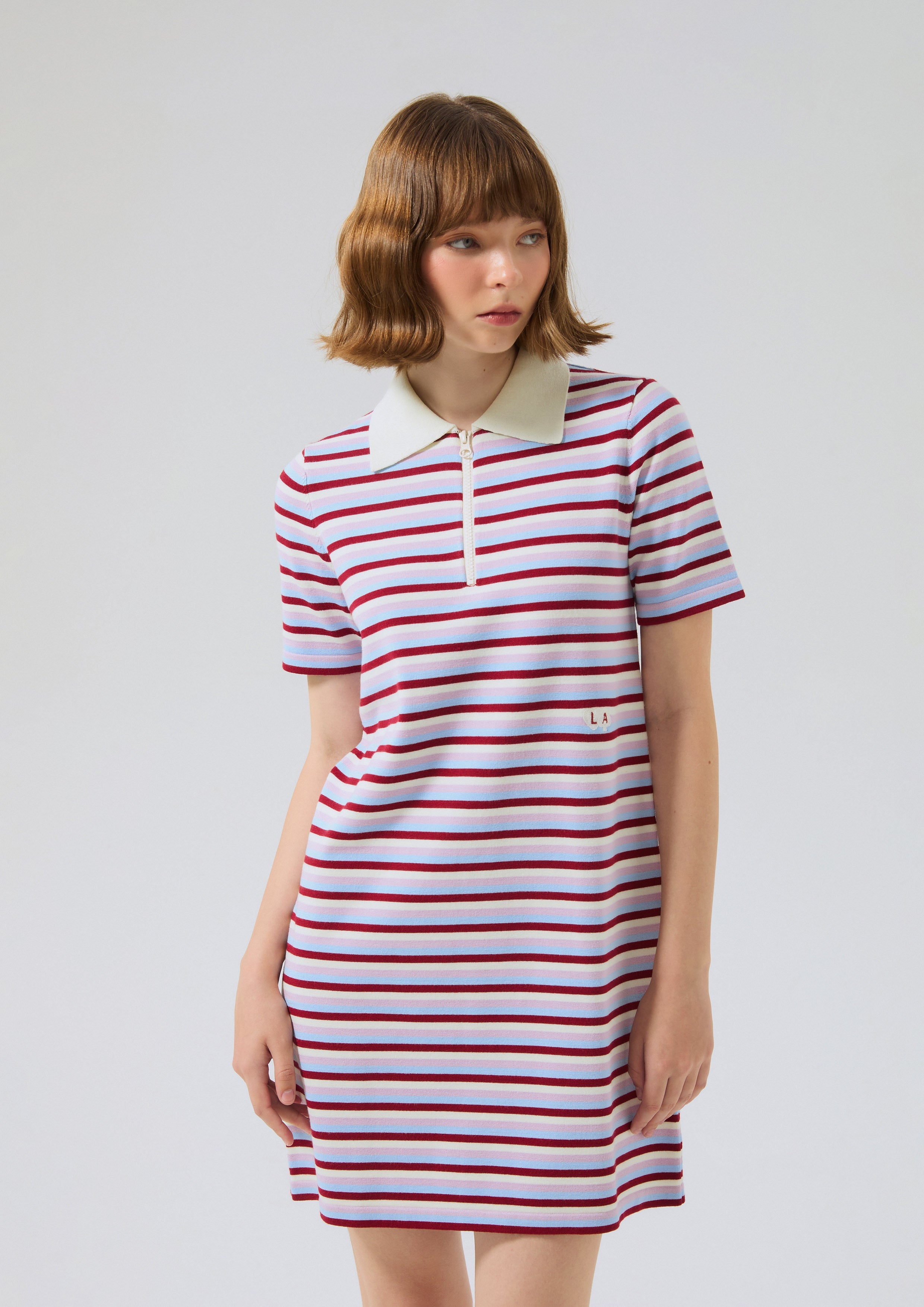 Logo Stripe Polo Dress Miracle Voyard