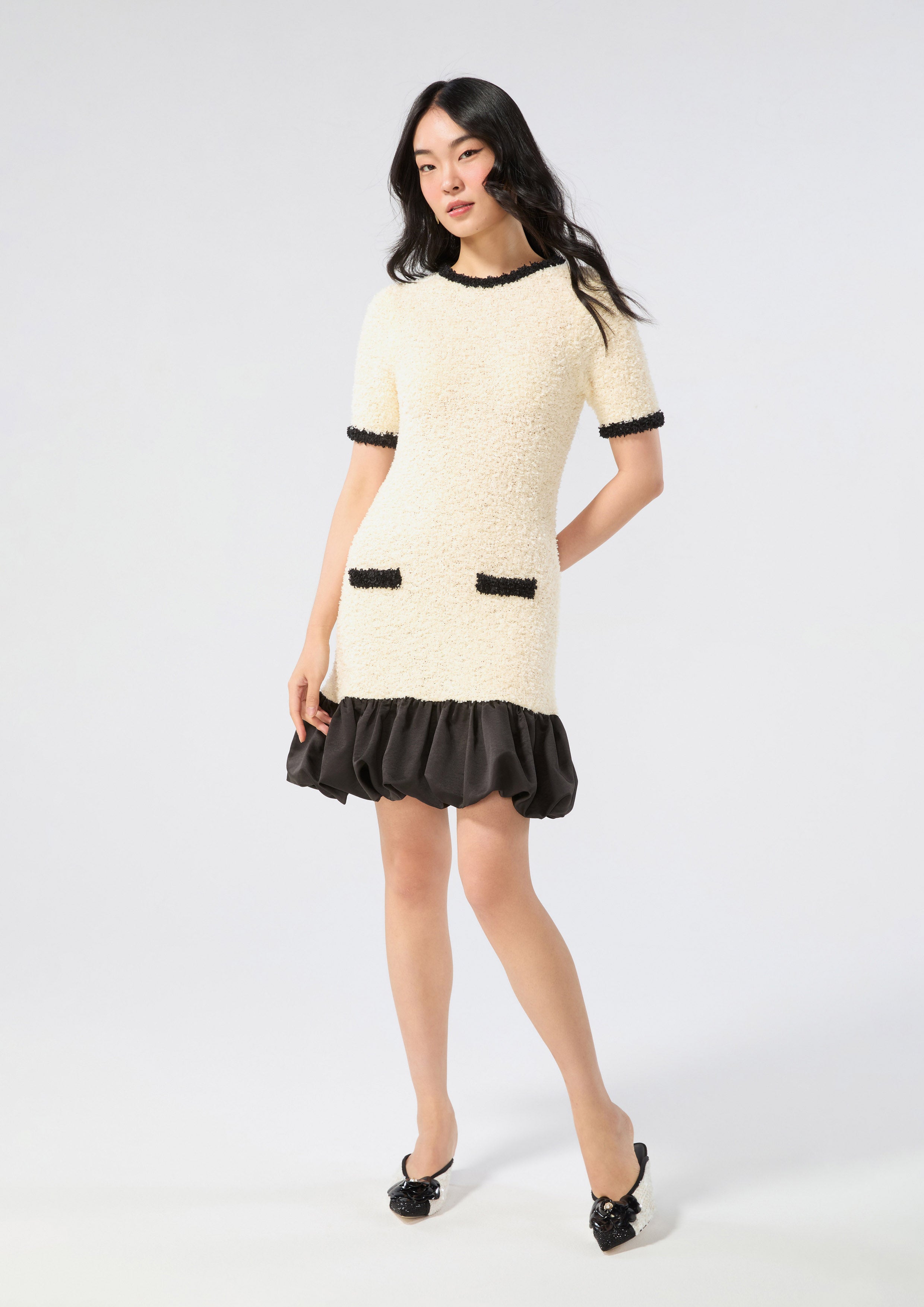 เดรสสั้นผ้านิตกระโปรงทรงพอง คอลเลกชัน Rodeo Rose