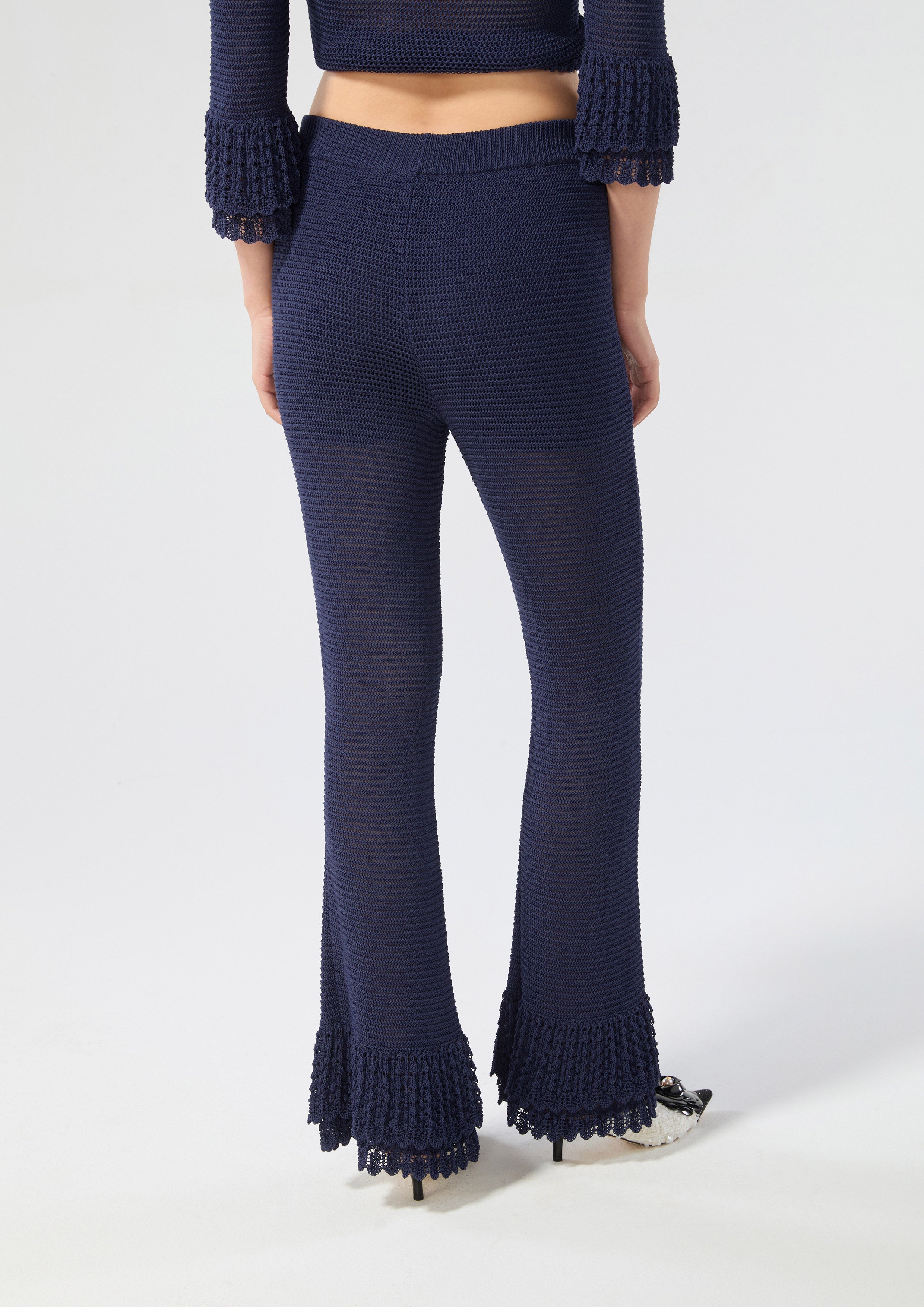 Lace Trim Flare Pants Neon Dreams