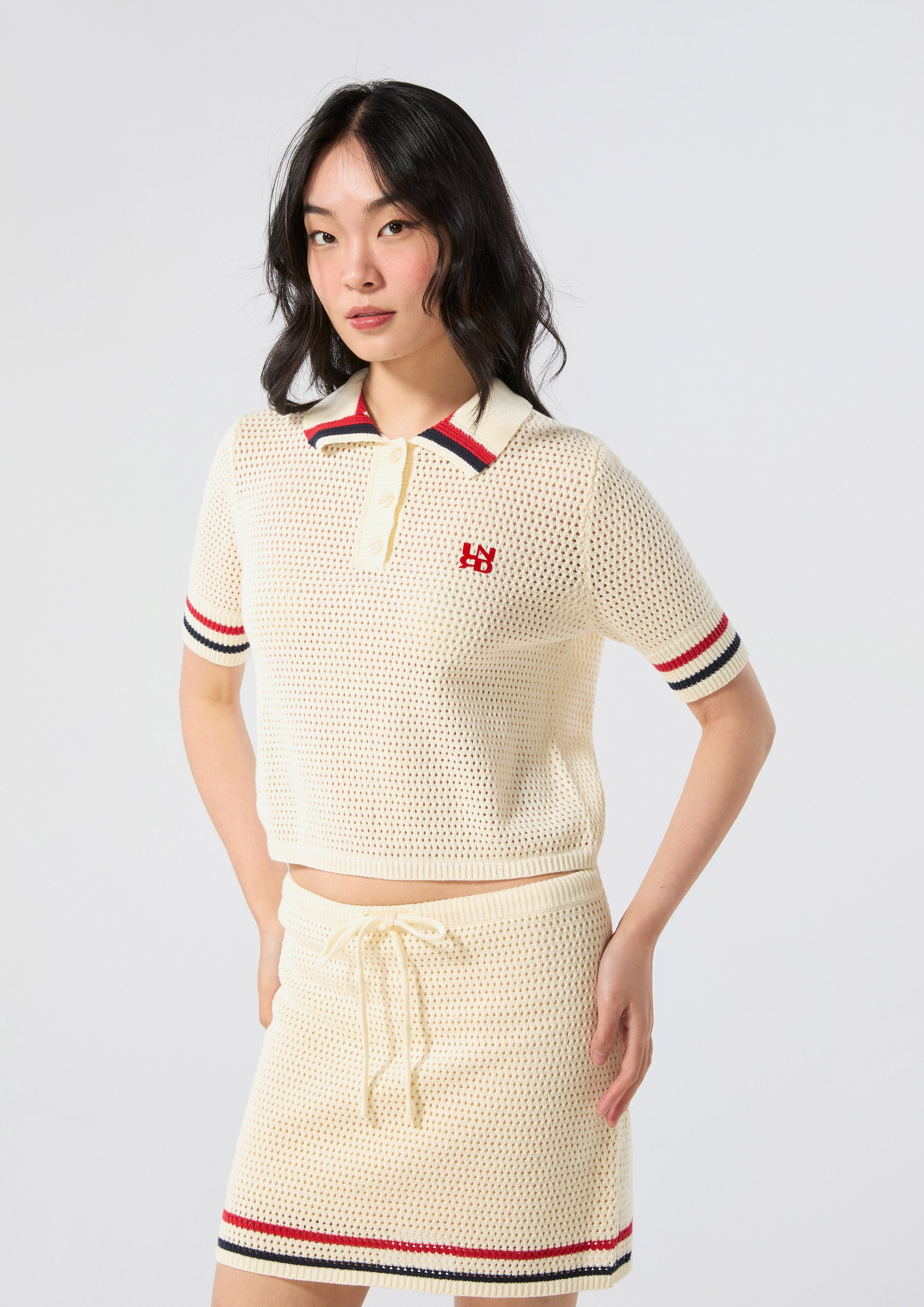 Logo Crochet Short Sleeve Top Miracle Voyard