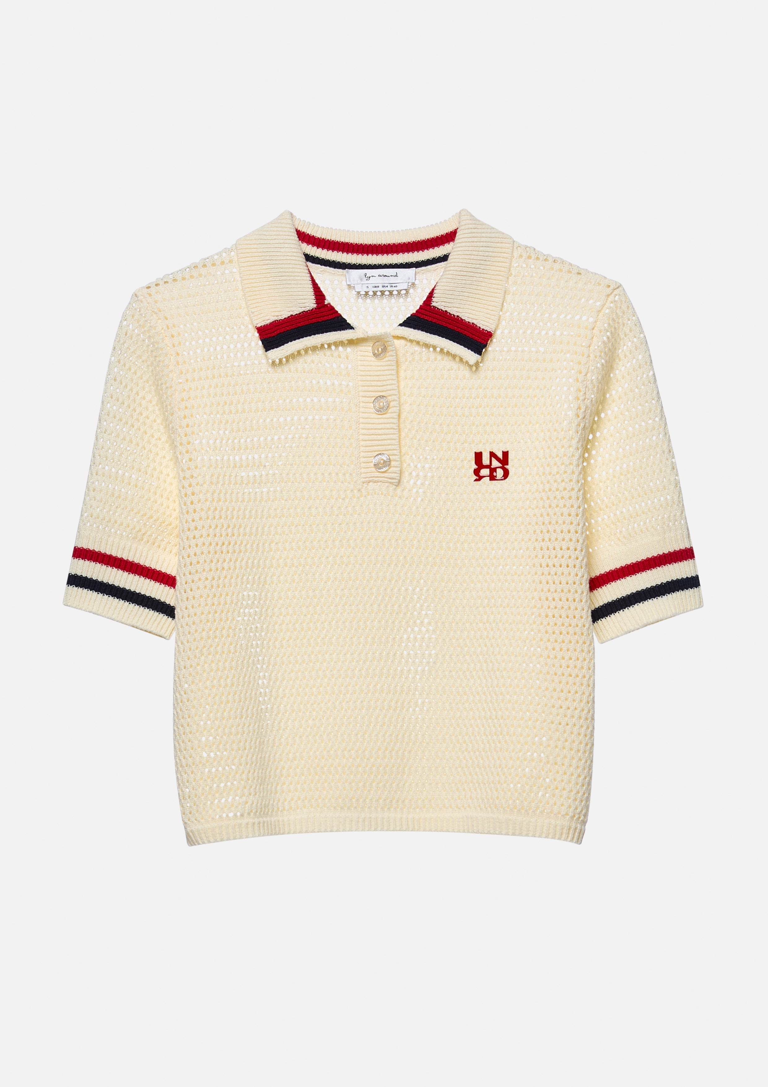 เสื้อโครเชต์แขนสั้นปักโลโก้ คอลเลกชัน Miracle Voyard