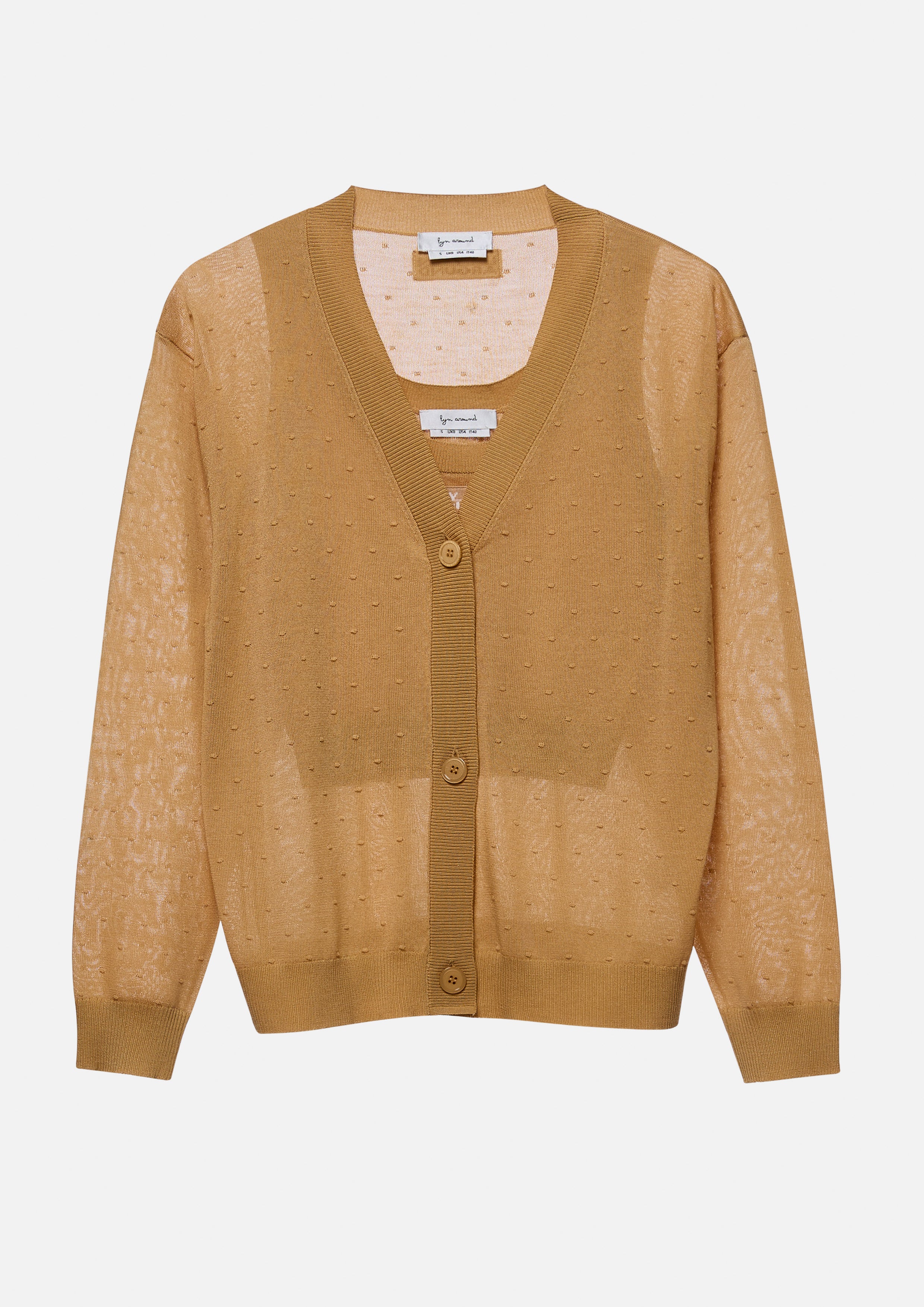 เสื้อคาร์ดิแกนผ้าเชียร์พร้อมเสื้อตัวใน คอลเลกชัน Rodeo Rose