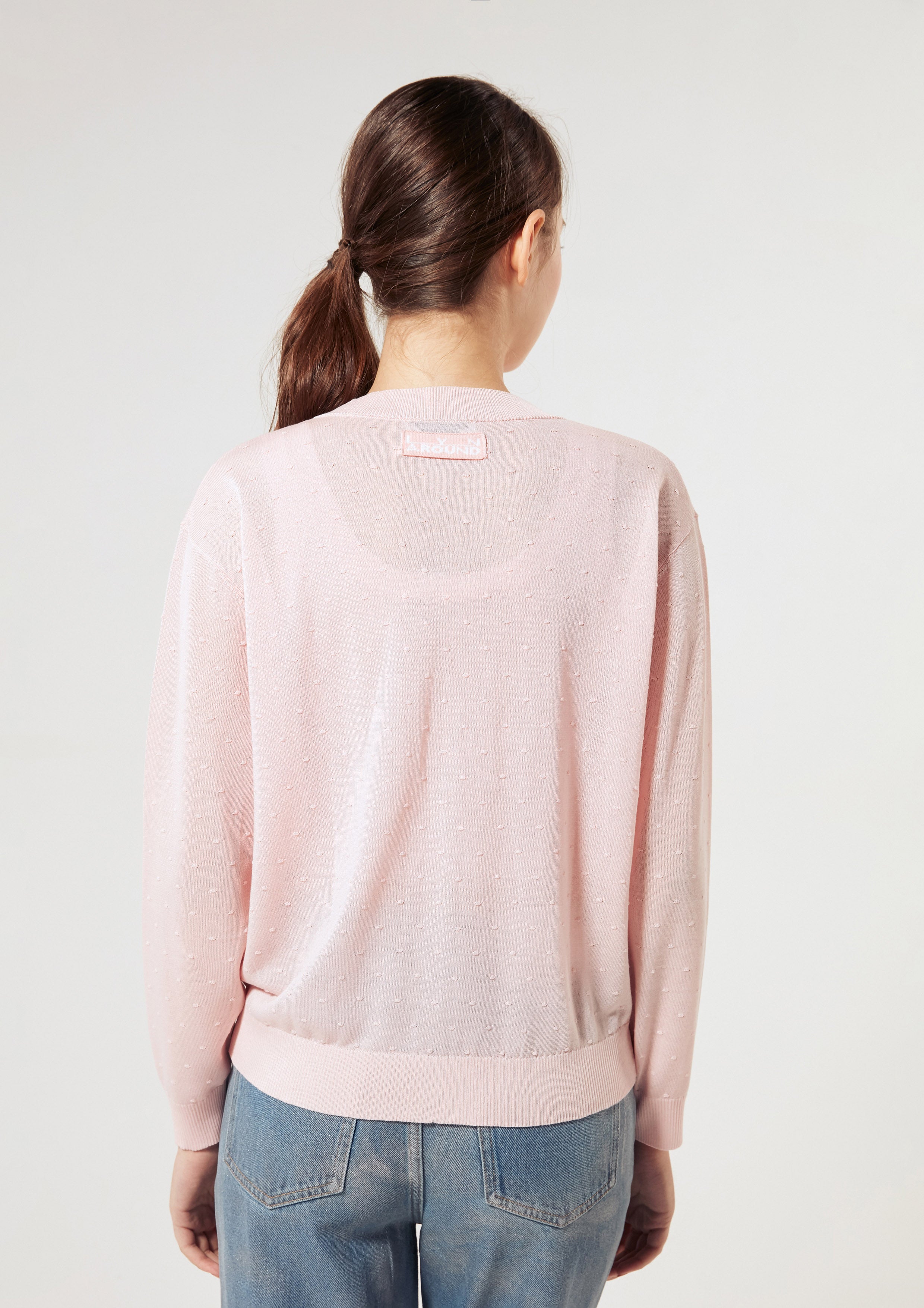 เสื้อคาร์ดิแกนผ้าเชียร์พร้อมเสื้อตัวใน คอลเลกชัน Rodeo Rose