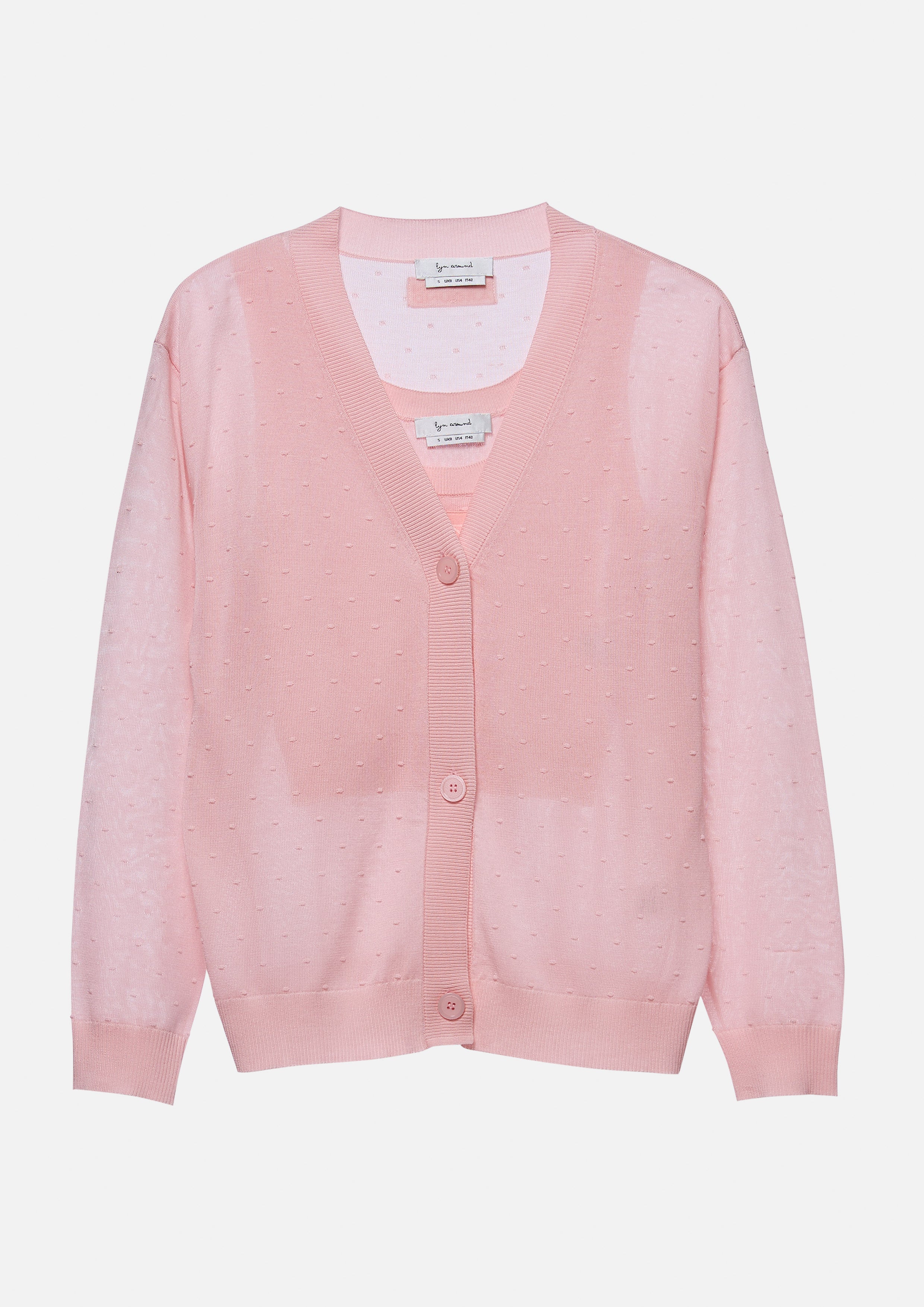 เสื้อคาร์ดิแกนผ้าเชียร์พร้อมเสื้อตัวใน คอลเลกชัน Rodeo Rose