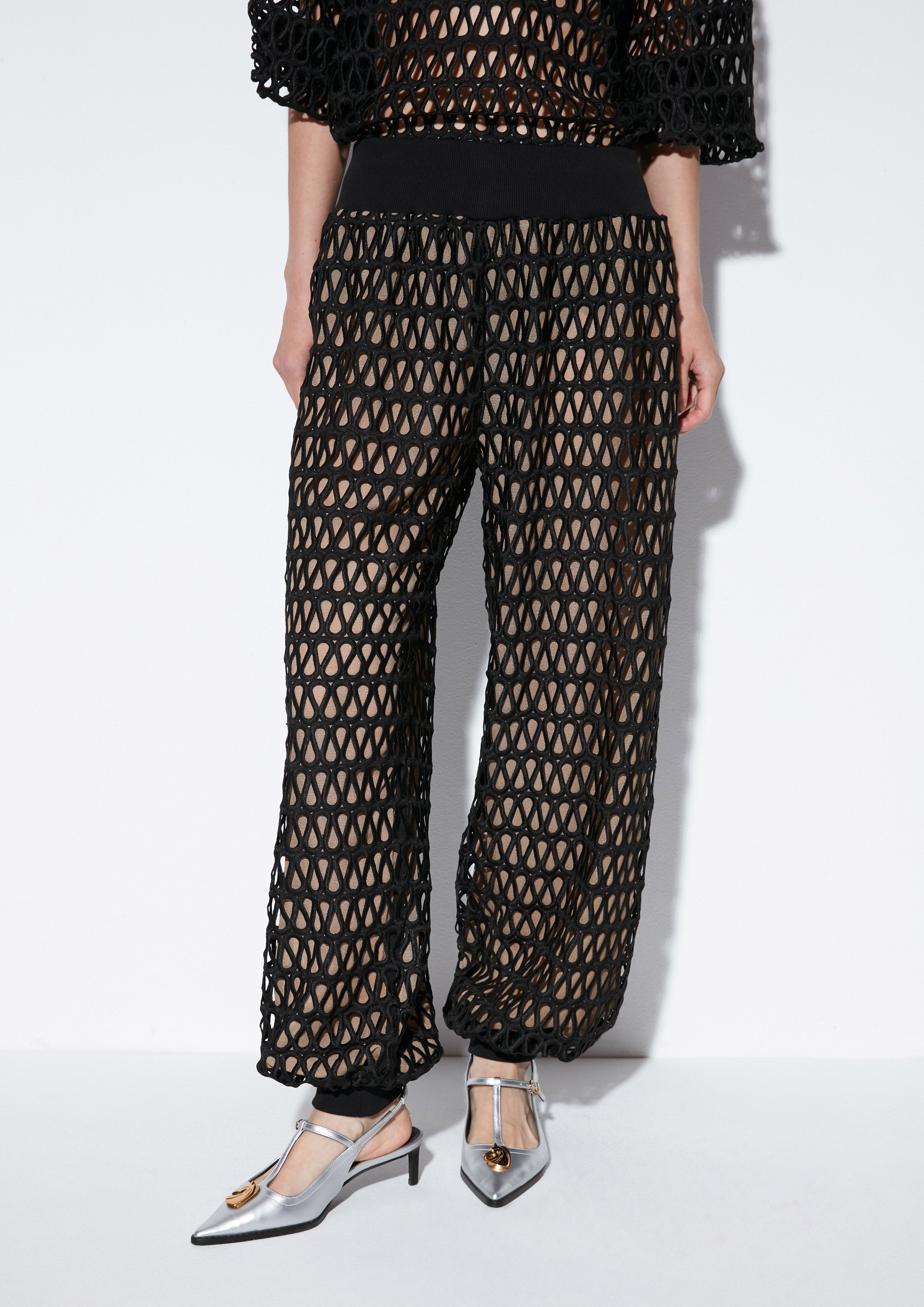Mesh Wide Leg Pants Texture Club