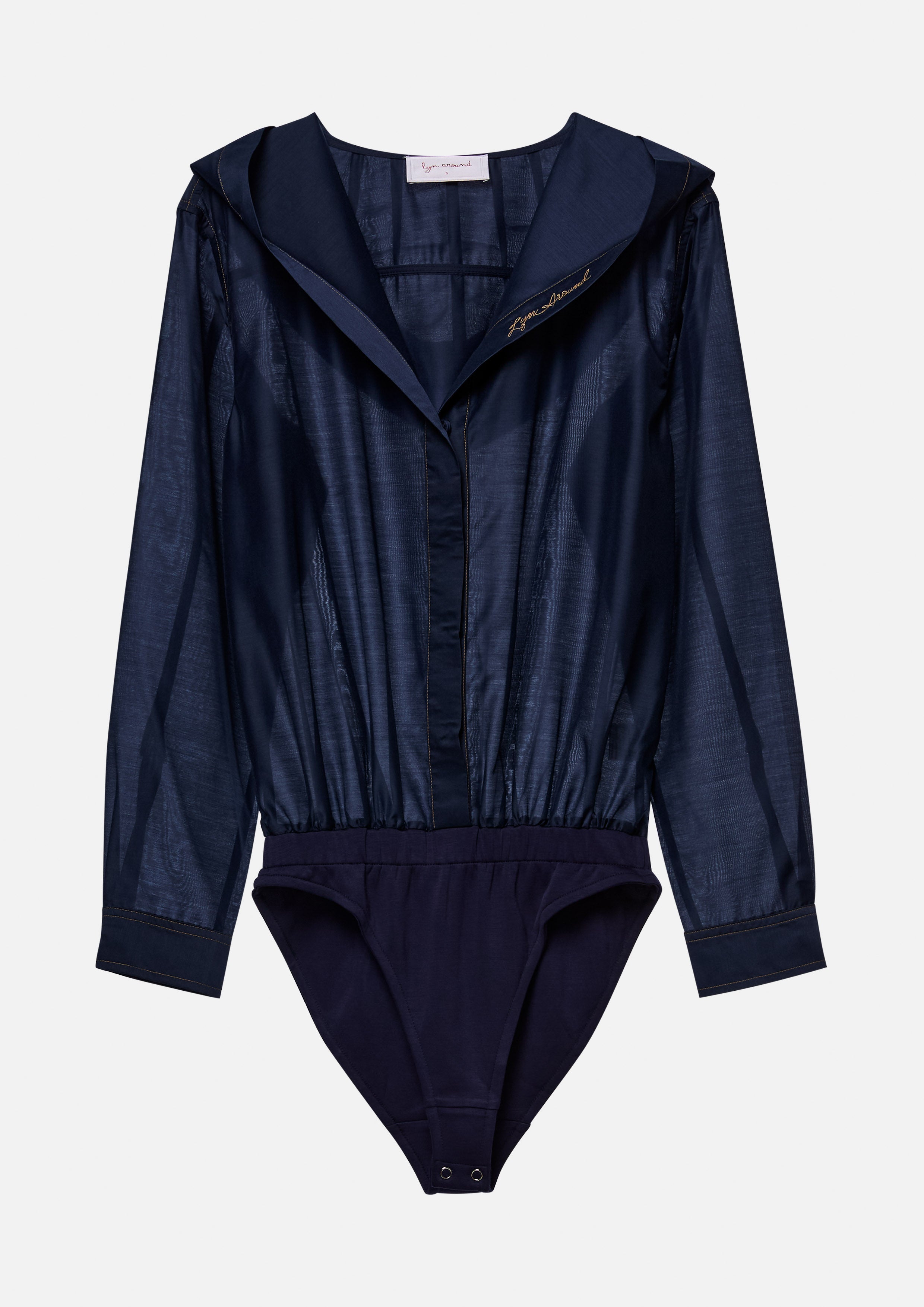 Satin Hood Long Sleeve Blouse Texture Club