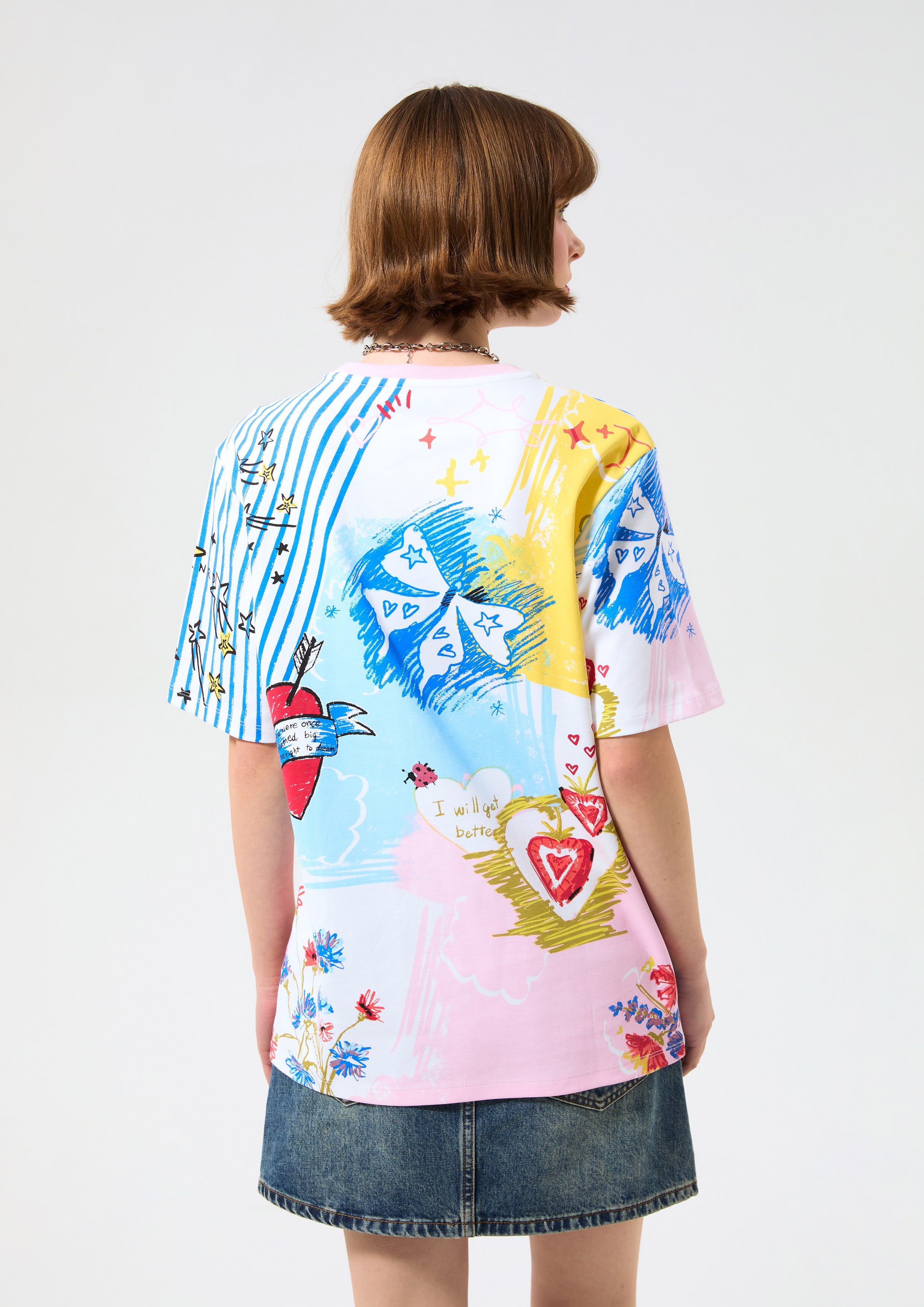เสื้อยืดแขนสั้นพิมพ์ลายกราฟฟิค คอลเลกชัน Cruise to the Full Bloom