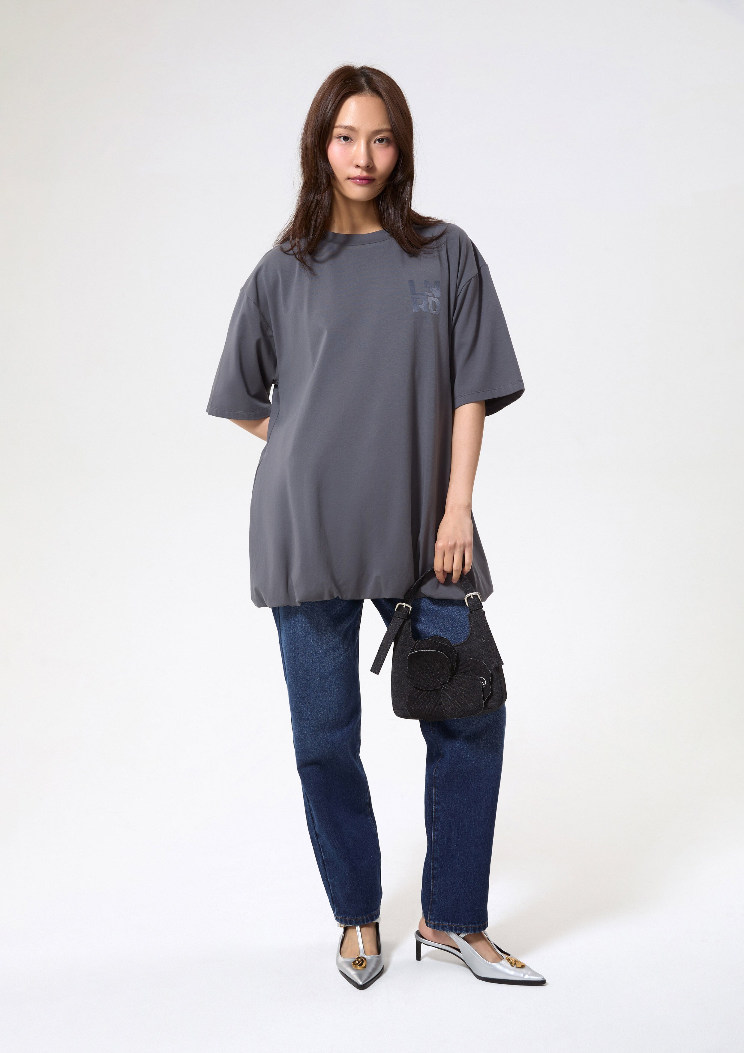 Relaxed Fit Puff Hem T-Shirt Play Spell