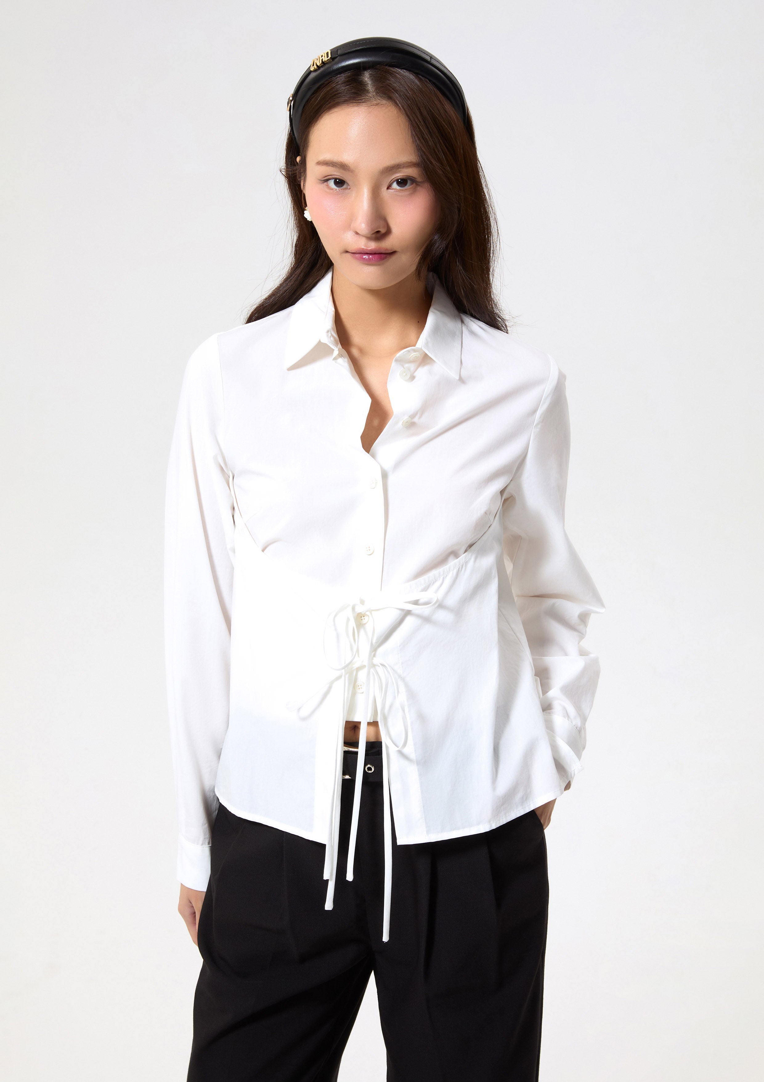 เสื้อเชิ้ตแขนยาวแต่งเชือกผูกด้านหน้า คอลเลกชัน Working on Board