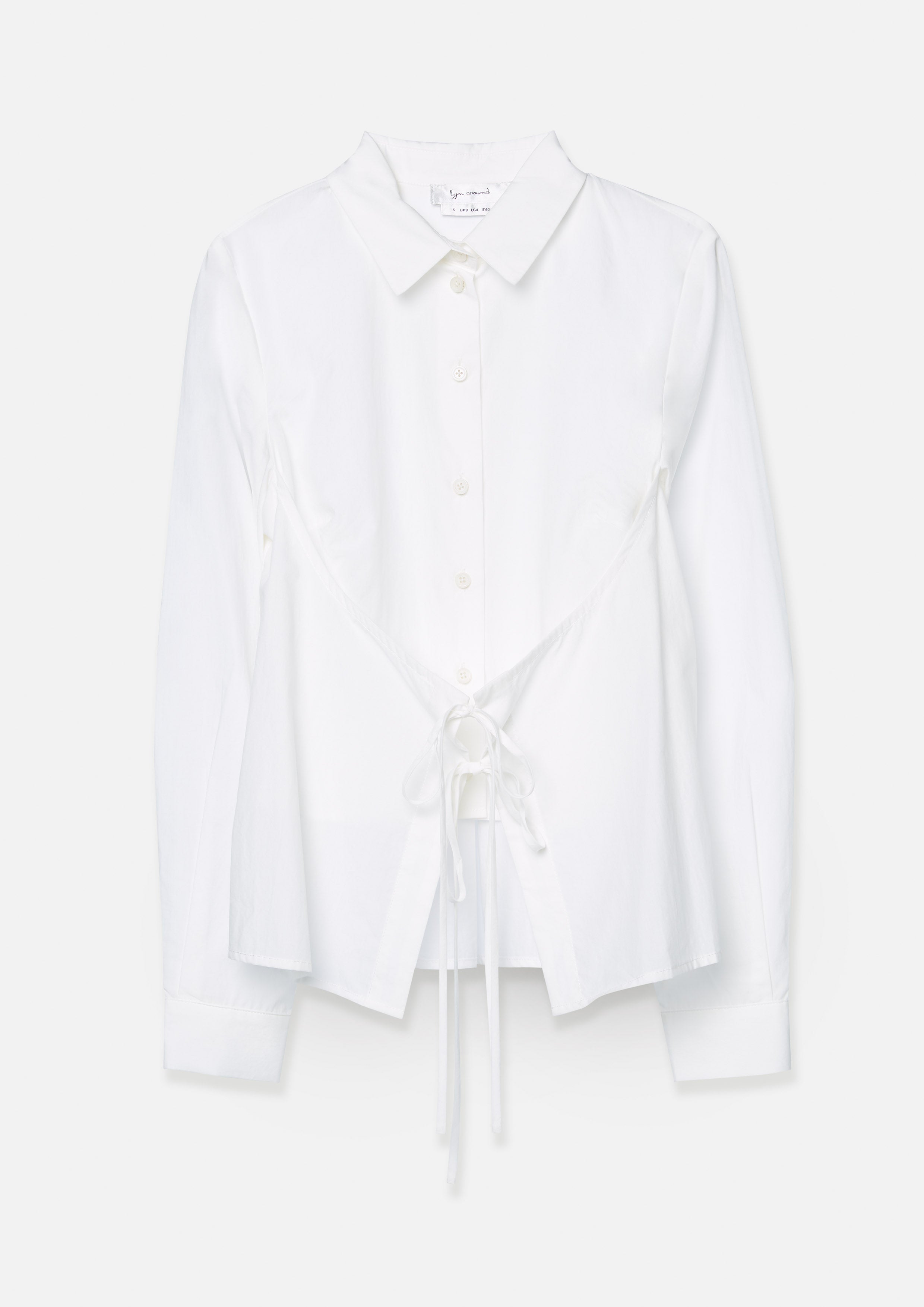 Front Tie Long Sleeve Shirt Working on Board