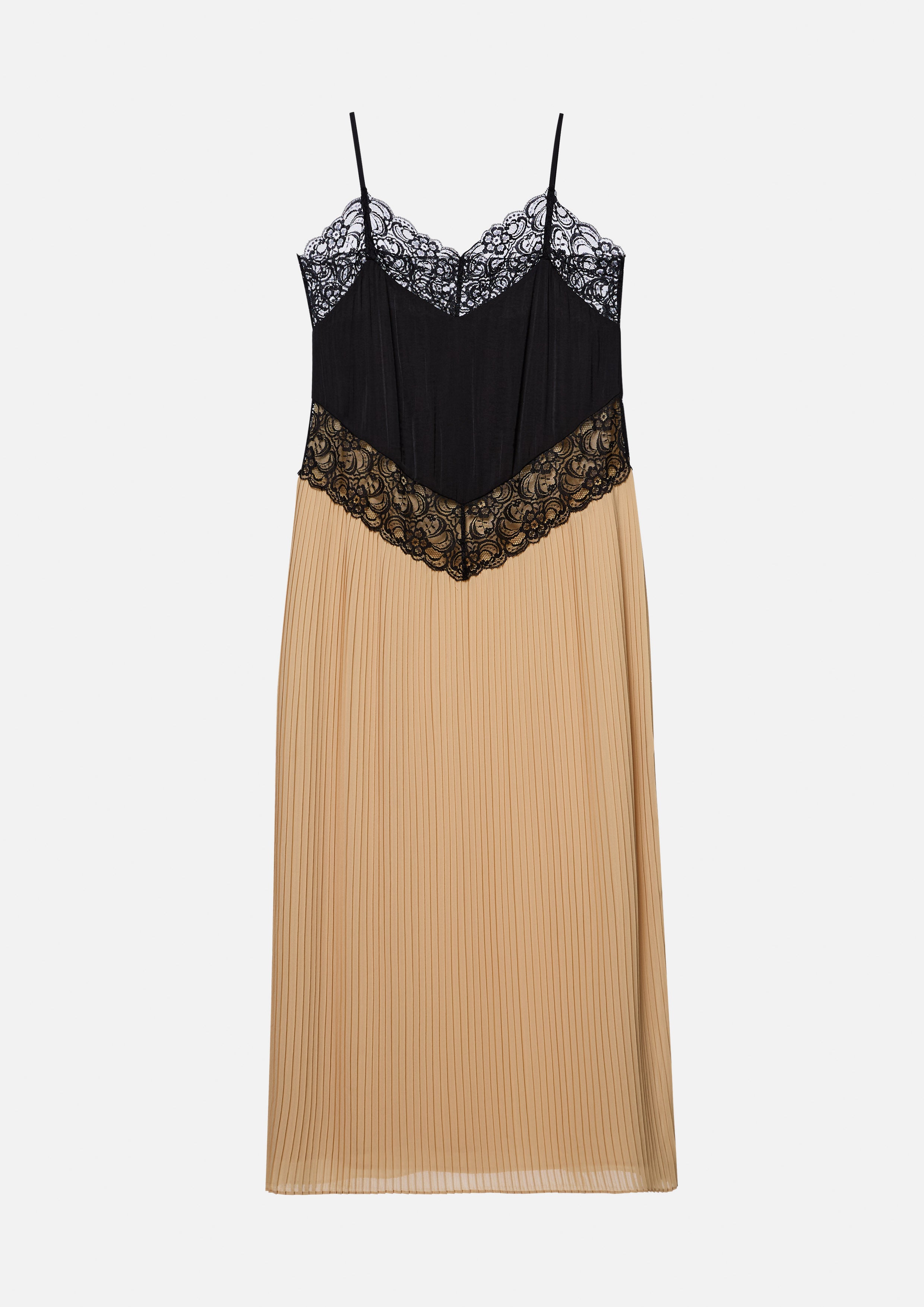 เดรสยาวสายเดี่ยวแต่งผ้าลูกไม้ คอลเลกชัน Texture Club