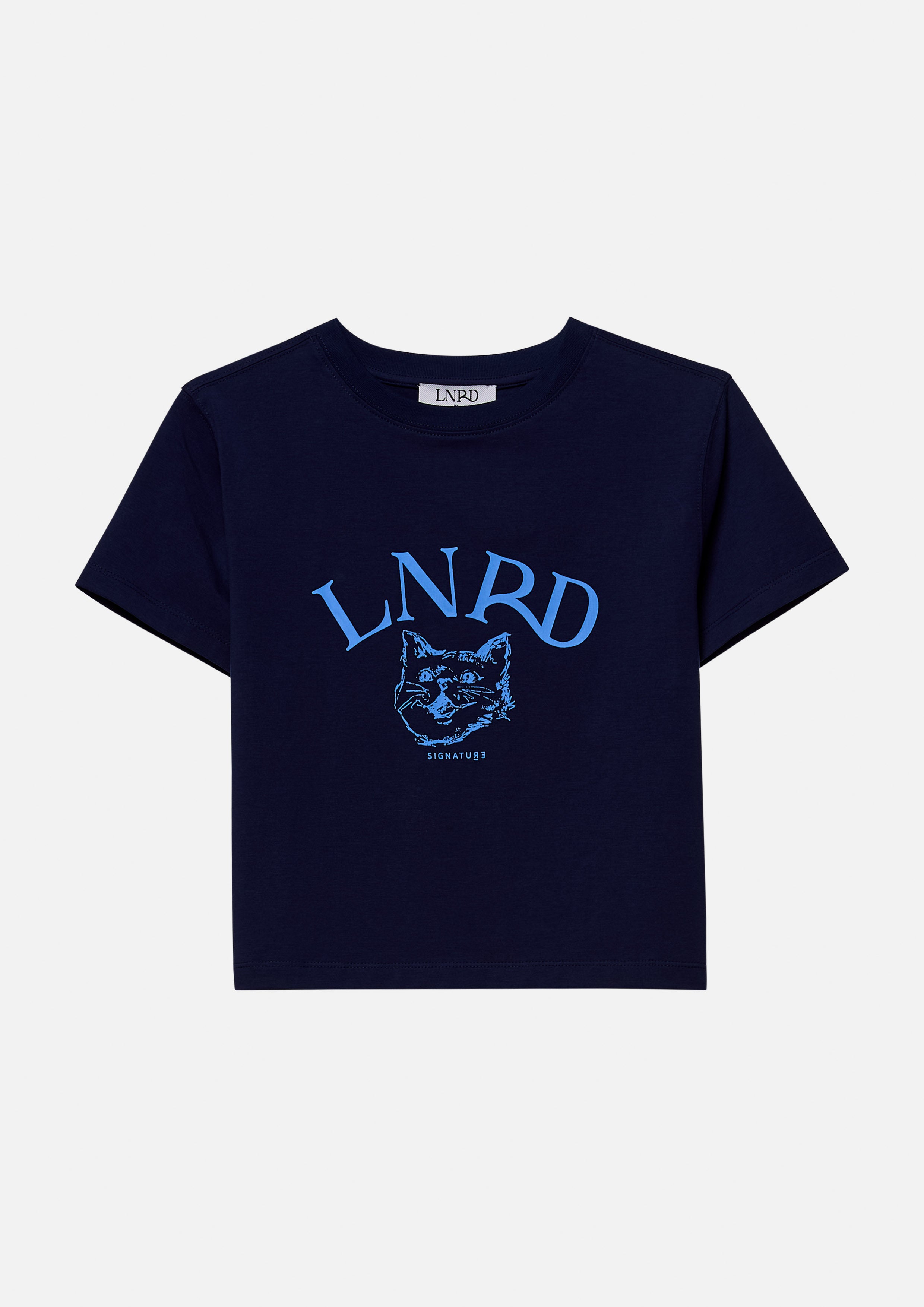 Cat Print With Logo Crop T-Shirt LNRD Signature