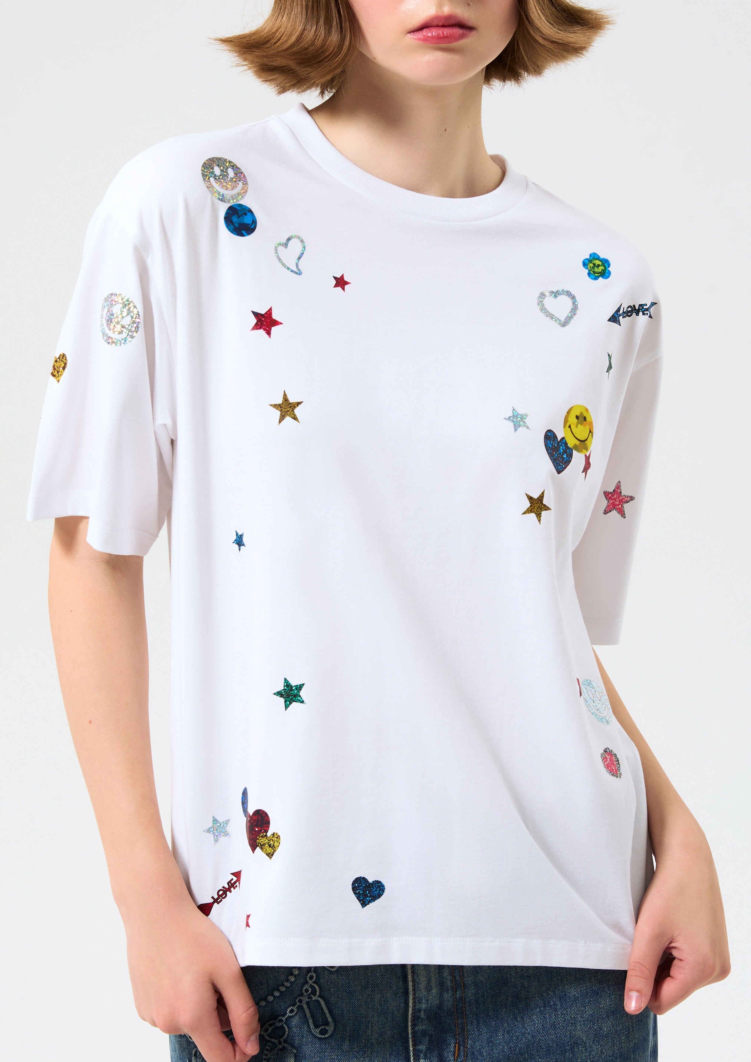 Sticker Print Loose Fit T-Shirt Like a Virgin