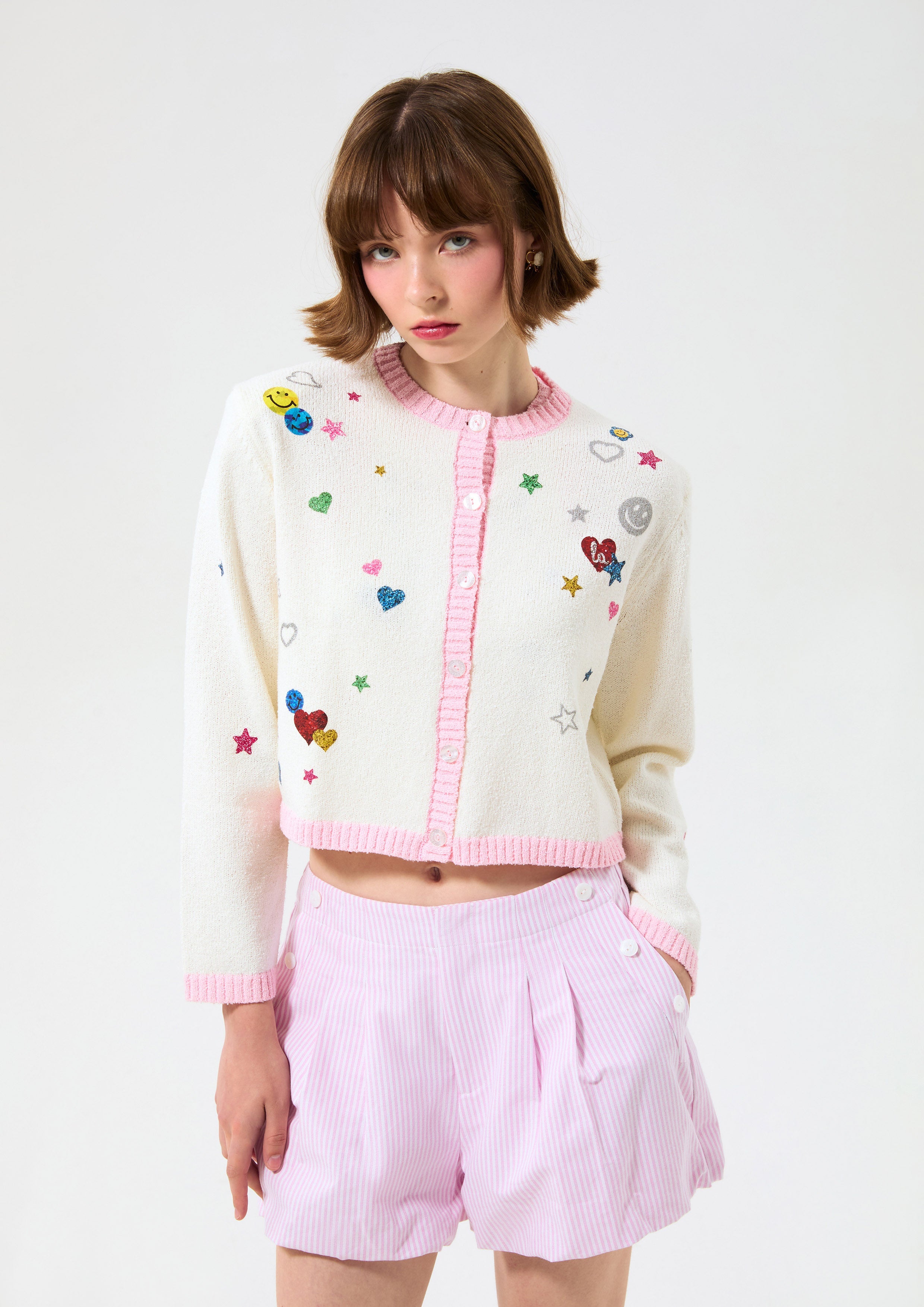 คาร์ดิแกนแขนยาวพิมพ์ลายสติ๊กเกอร์ คอลเลกชัน Like a Virgin