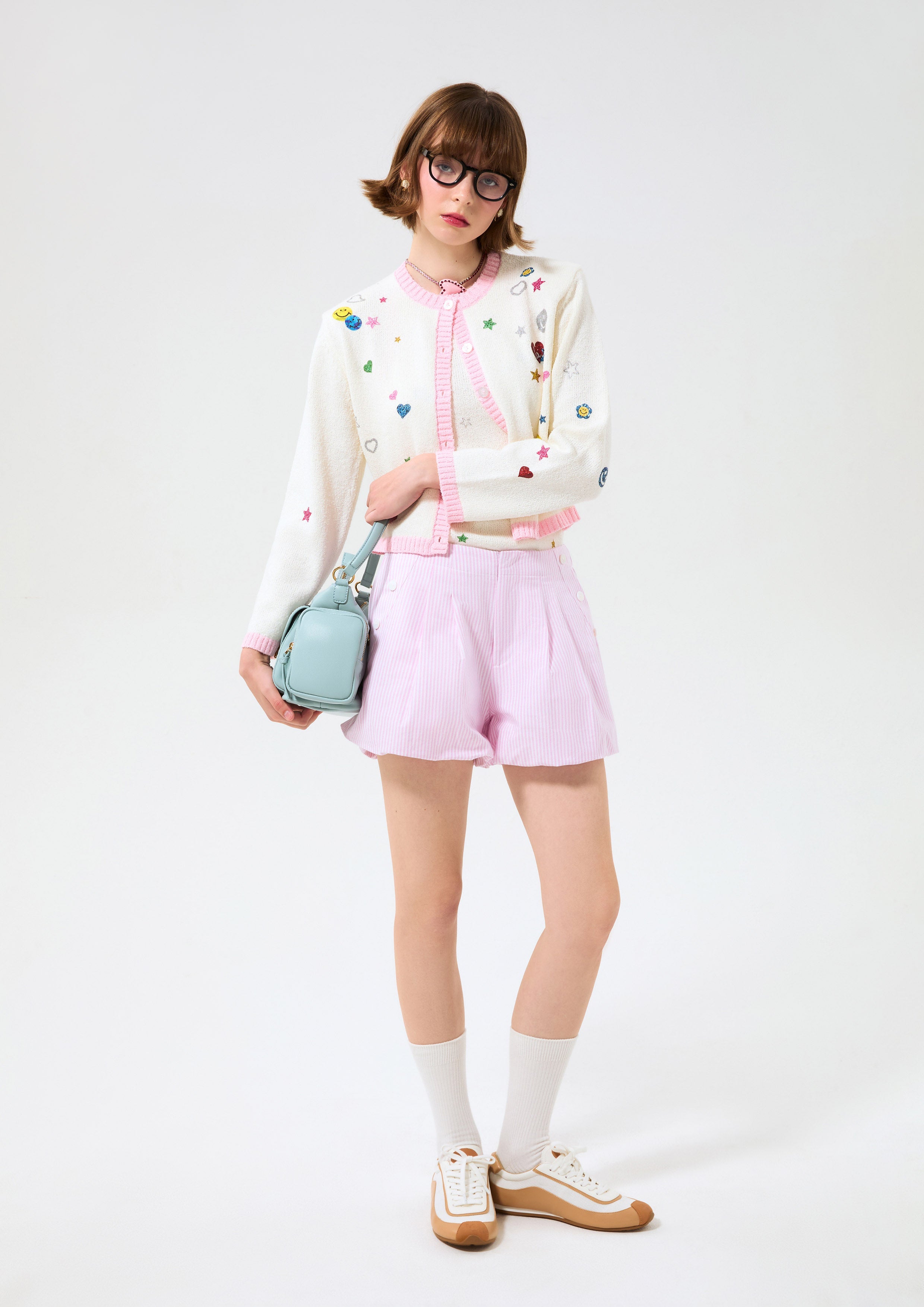 Sticket Print Knitted Cardigan Like a Virgin