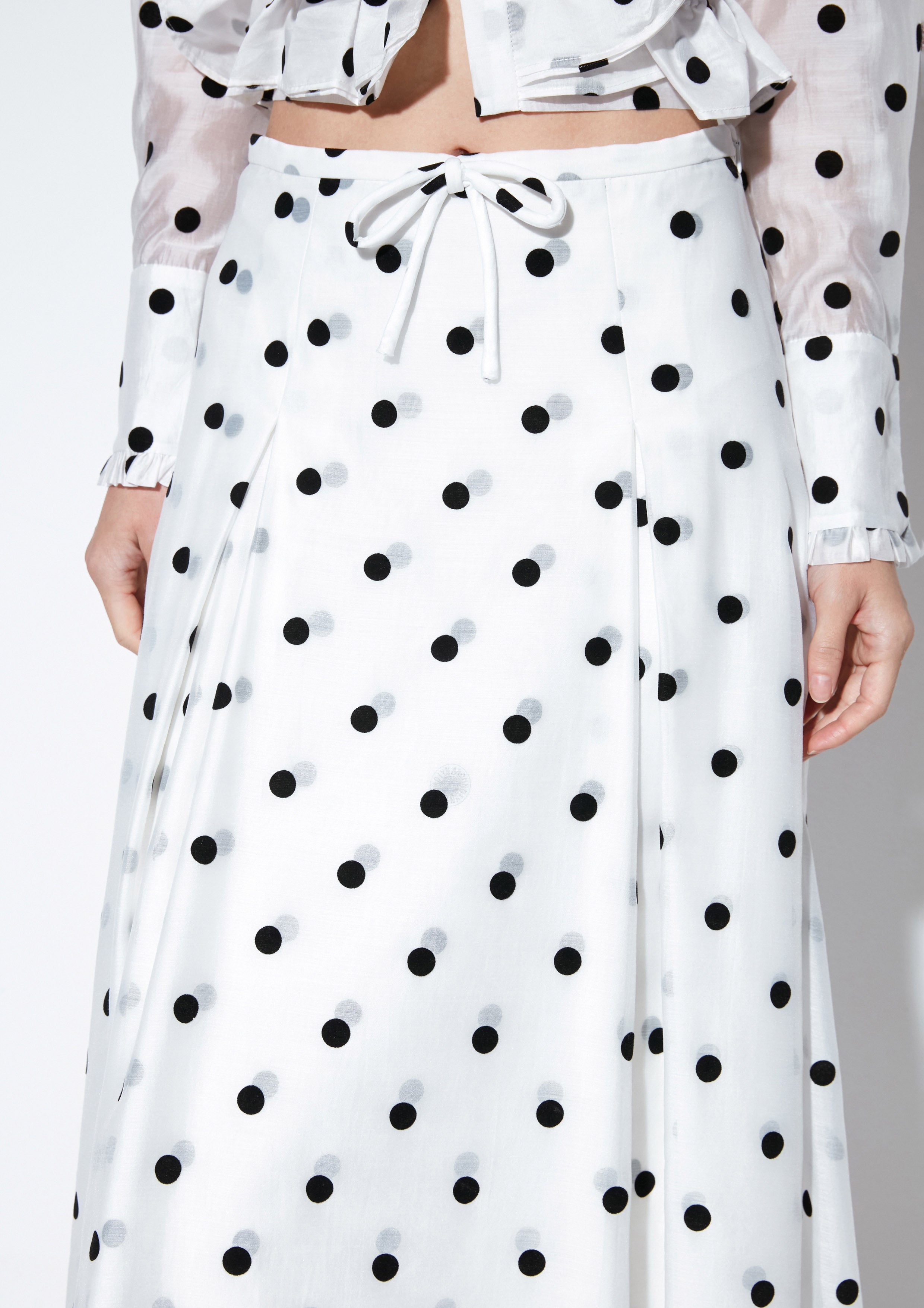 Polkadot Sheer Layered Mini Skirt Material Girl