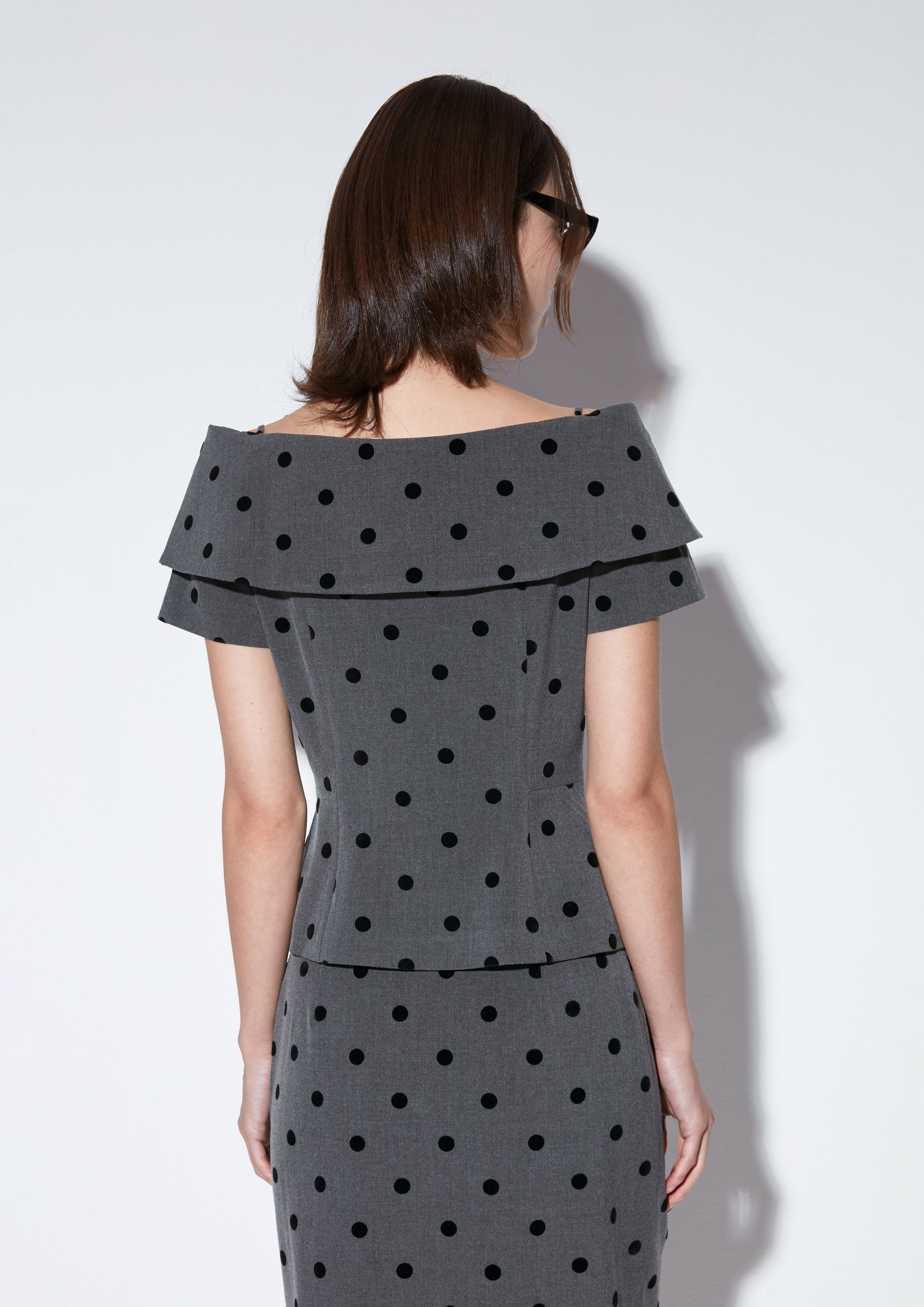 Polkadot Off-Shoulder Blouse Material Girl