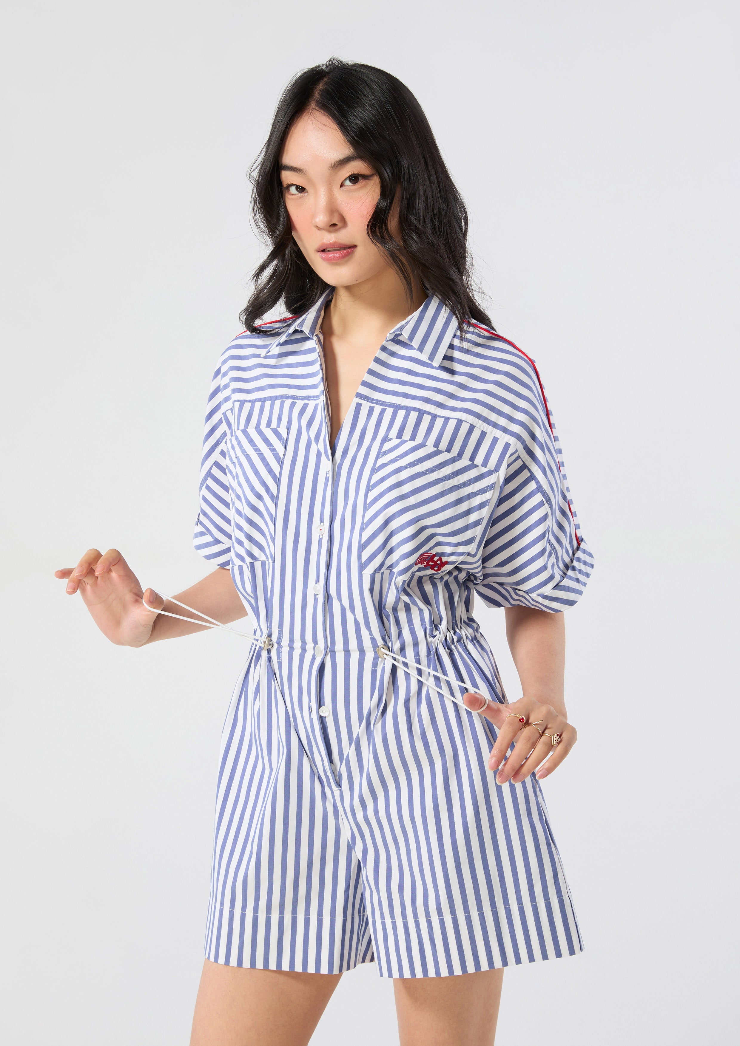 Stripe Logo Romper Speed Voyard