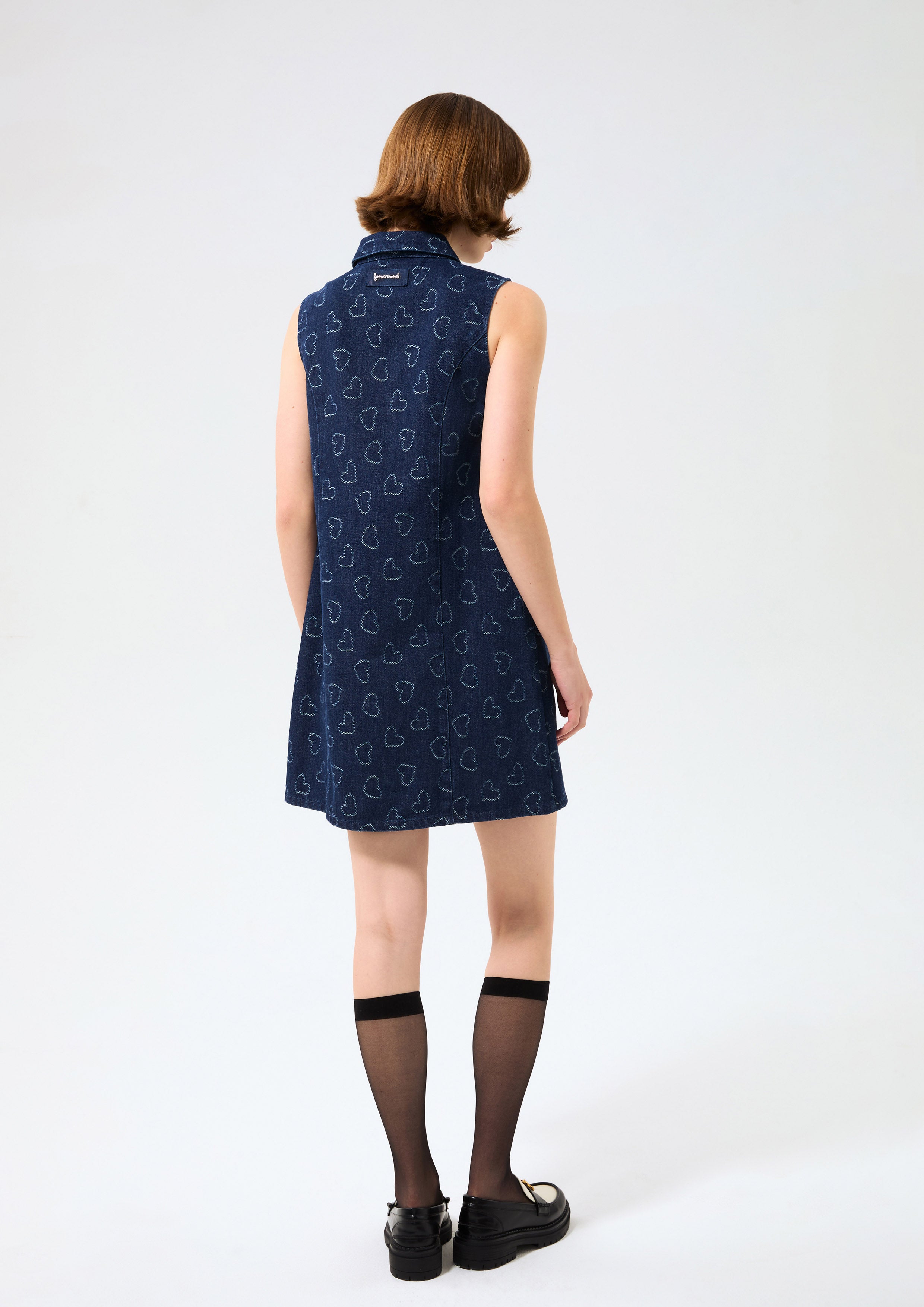 Heart Print Denim Dress Miracle Voyard
