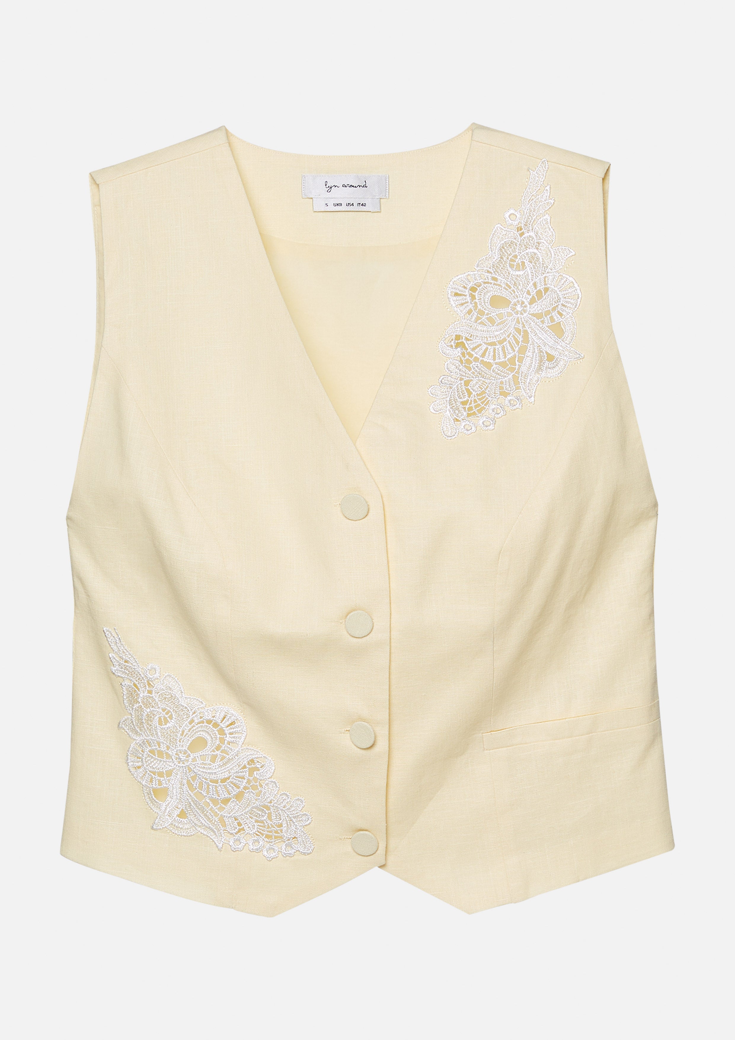 Lace Panel Vest Rosewood Fleur