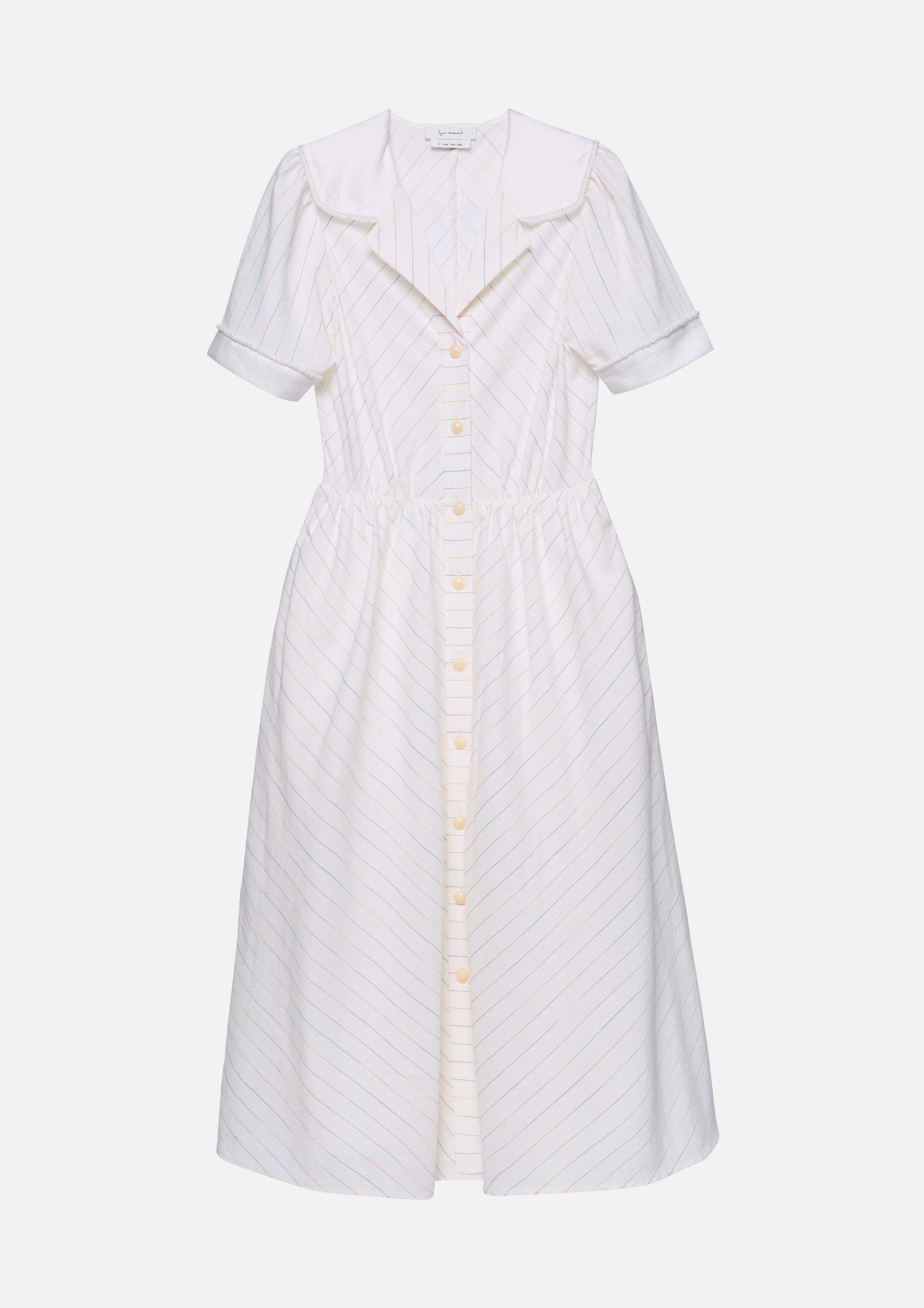 Stripe Button Midi Dress Cruise to the Full Bloom