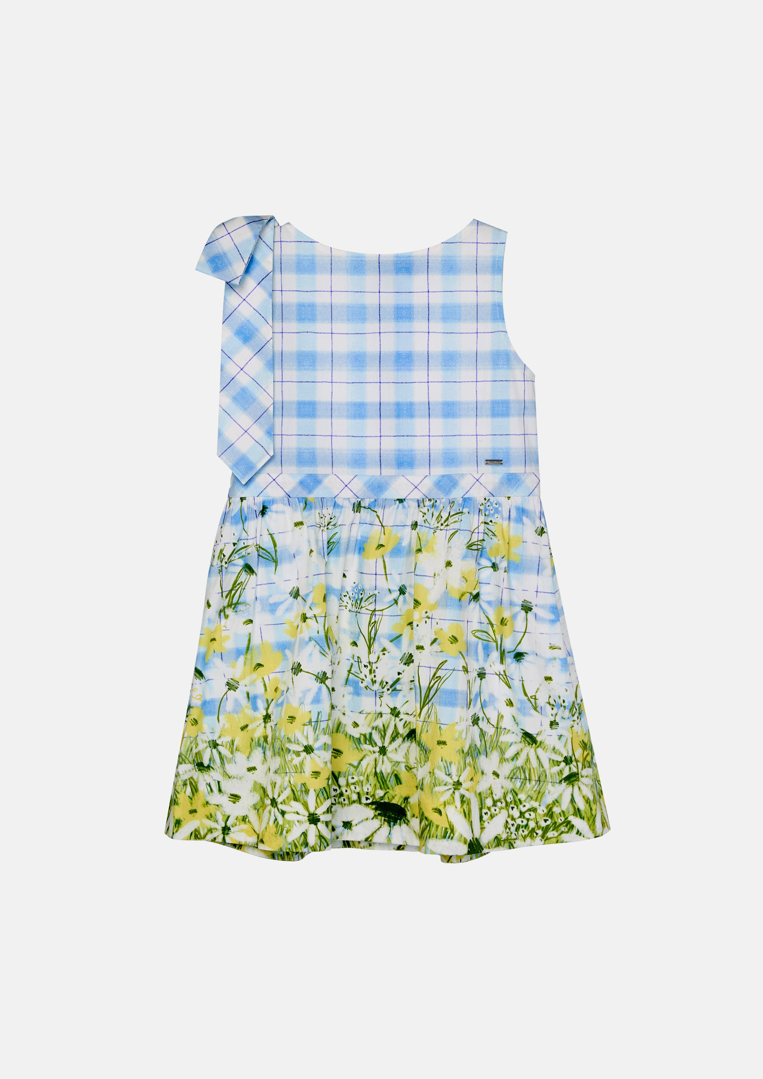 Checkered Floral Skirt Mini Dress For Mini Girl You Are Magic