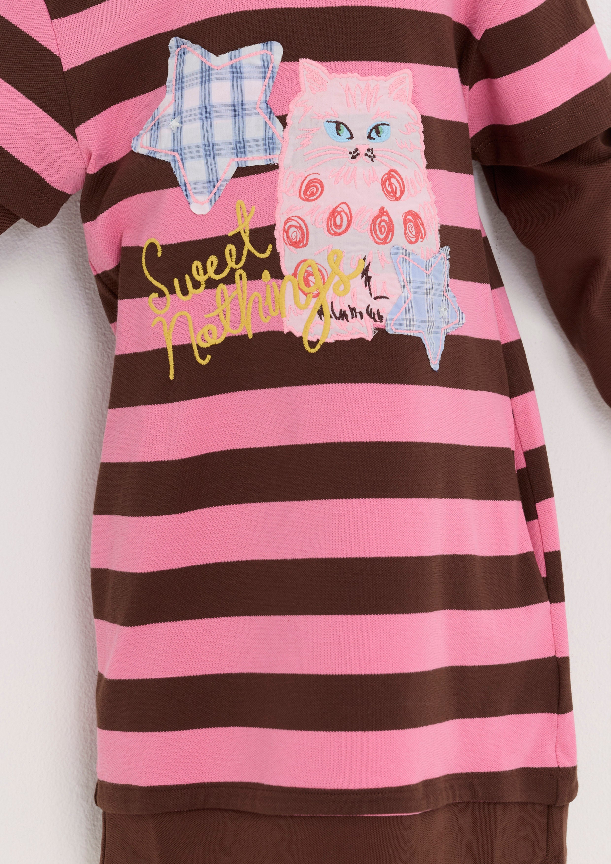 เดรสสั้นลายทางแขนเสื้อยาว สำหรับเด็กผู้หญิง คอลเลกชัน You Are Magic