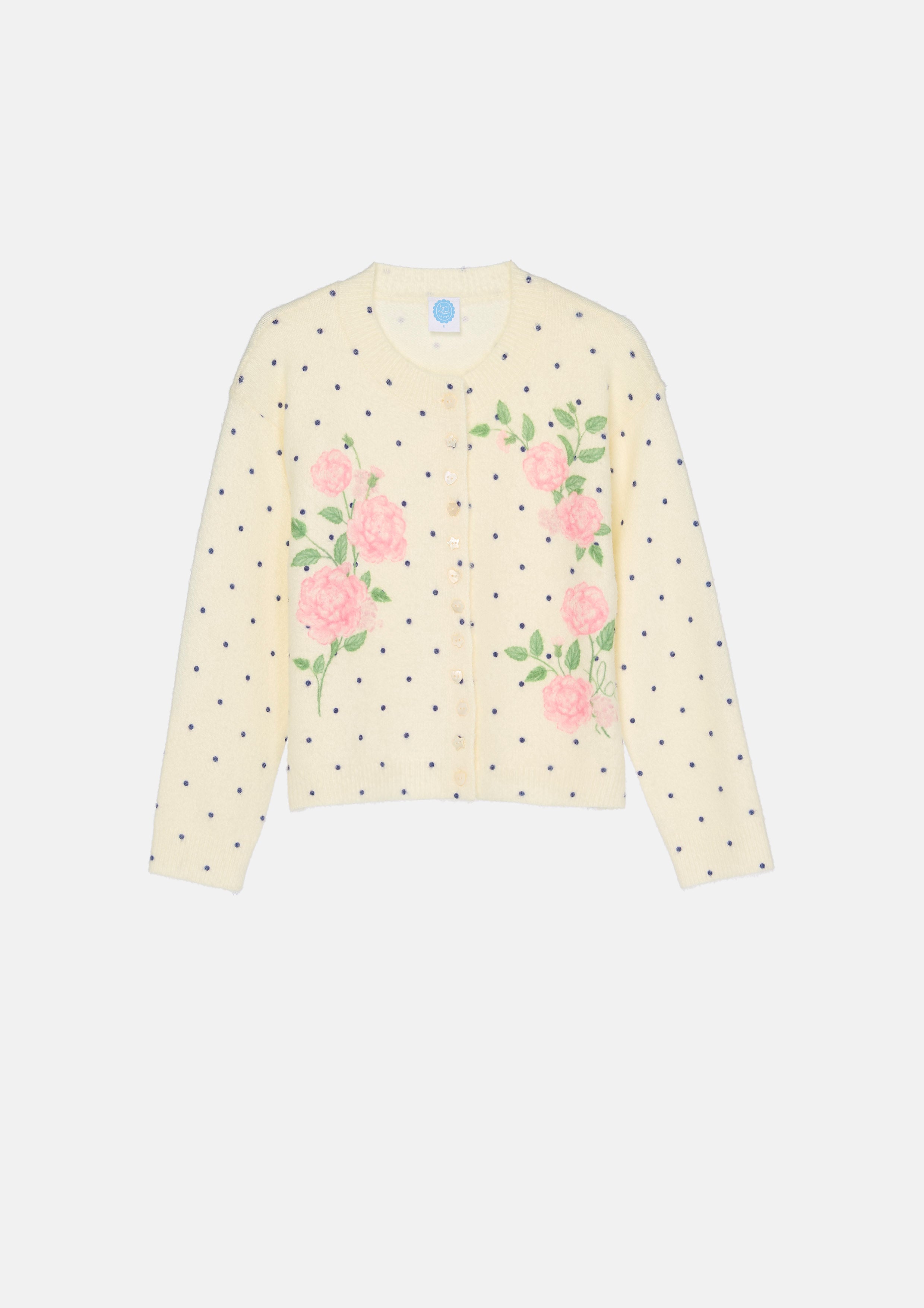 Rose and Polkadot Cardigan For Mini Girl Sweet Nothing