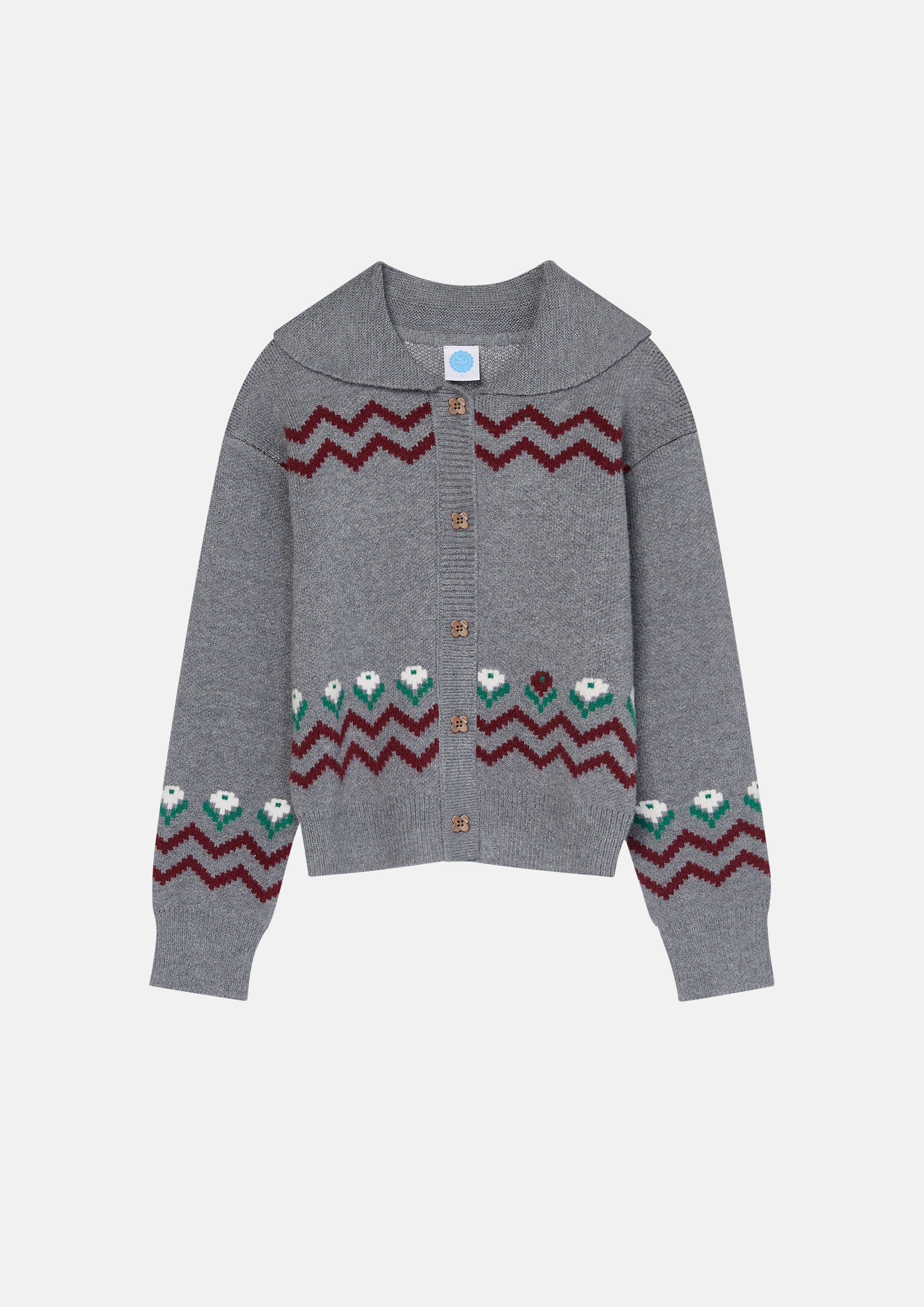 Pixel Knitted Cardigan For Mini Girl Garden Poetry