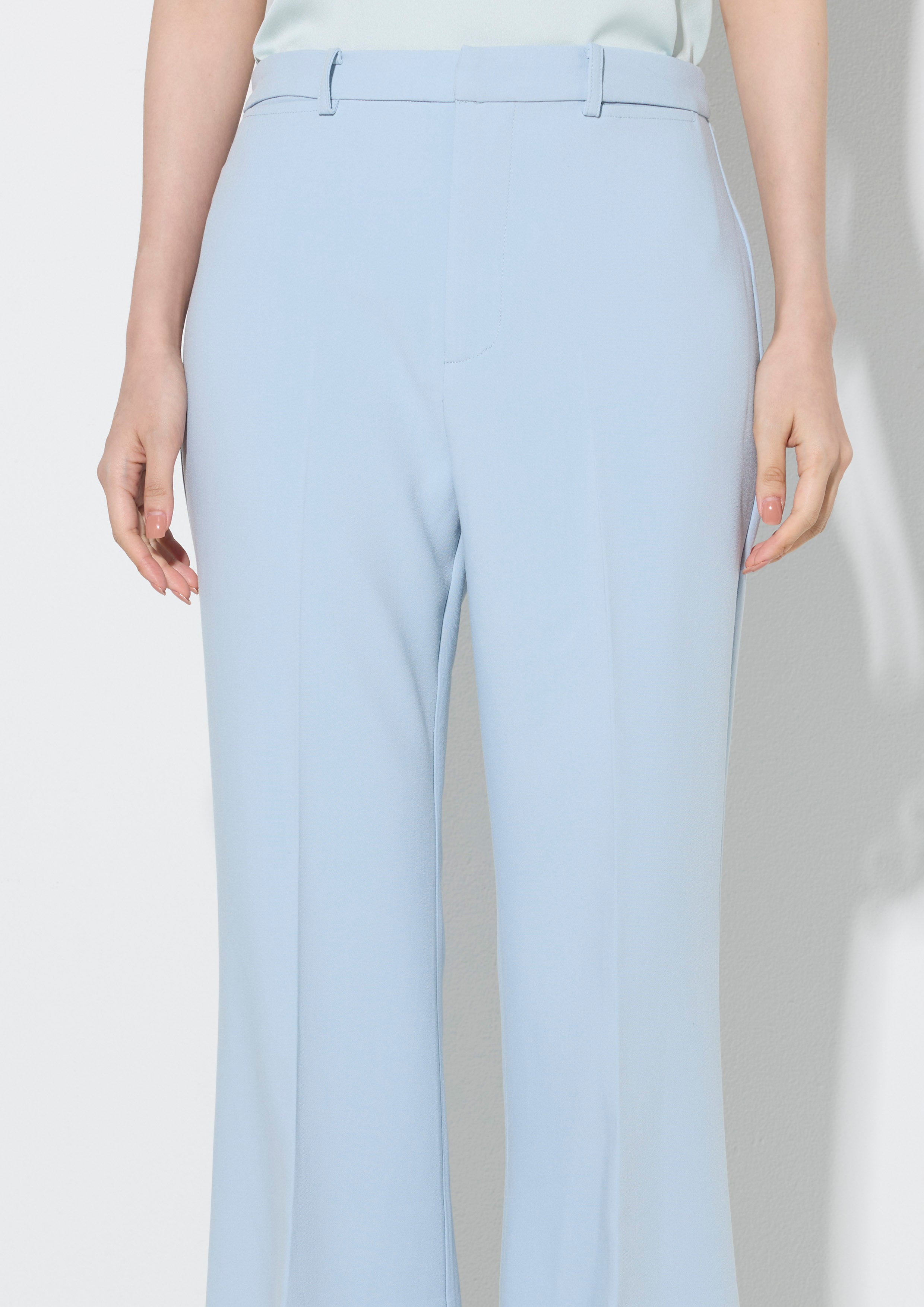 Front Pleated Flare Trousers Fulvous