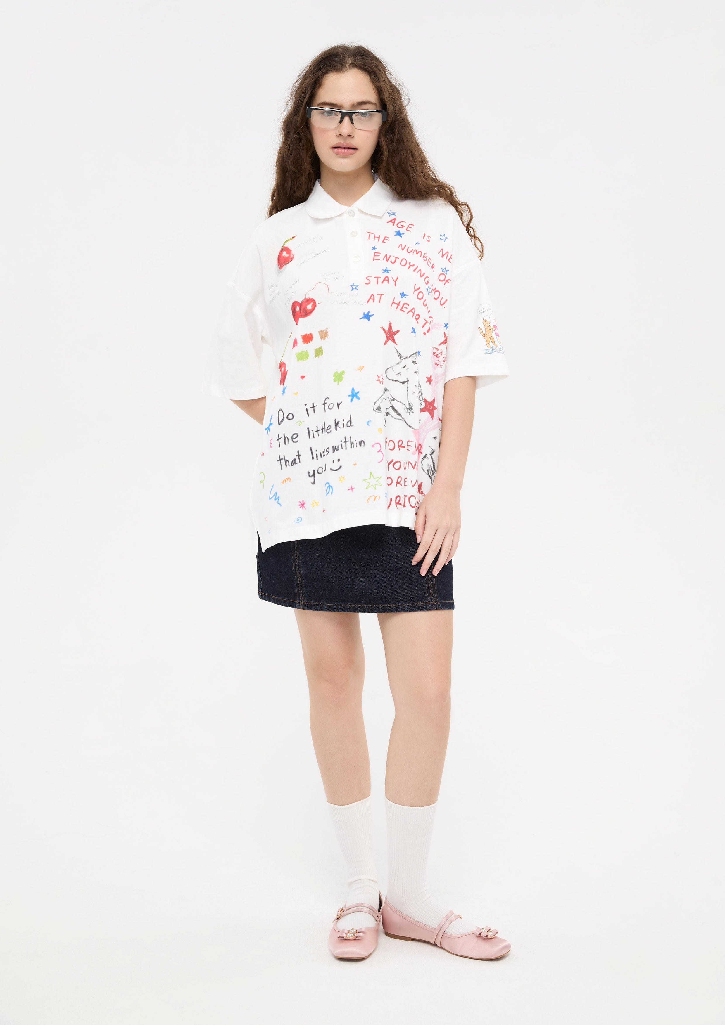 เสื้อโปโลแขนสั้นพิมพ์ลายกราฟฟิค คอลเลกชัน You Are Magic