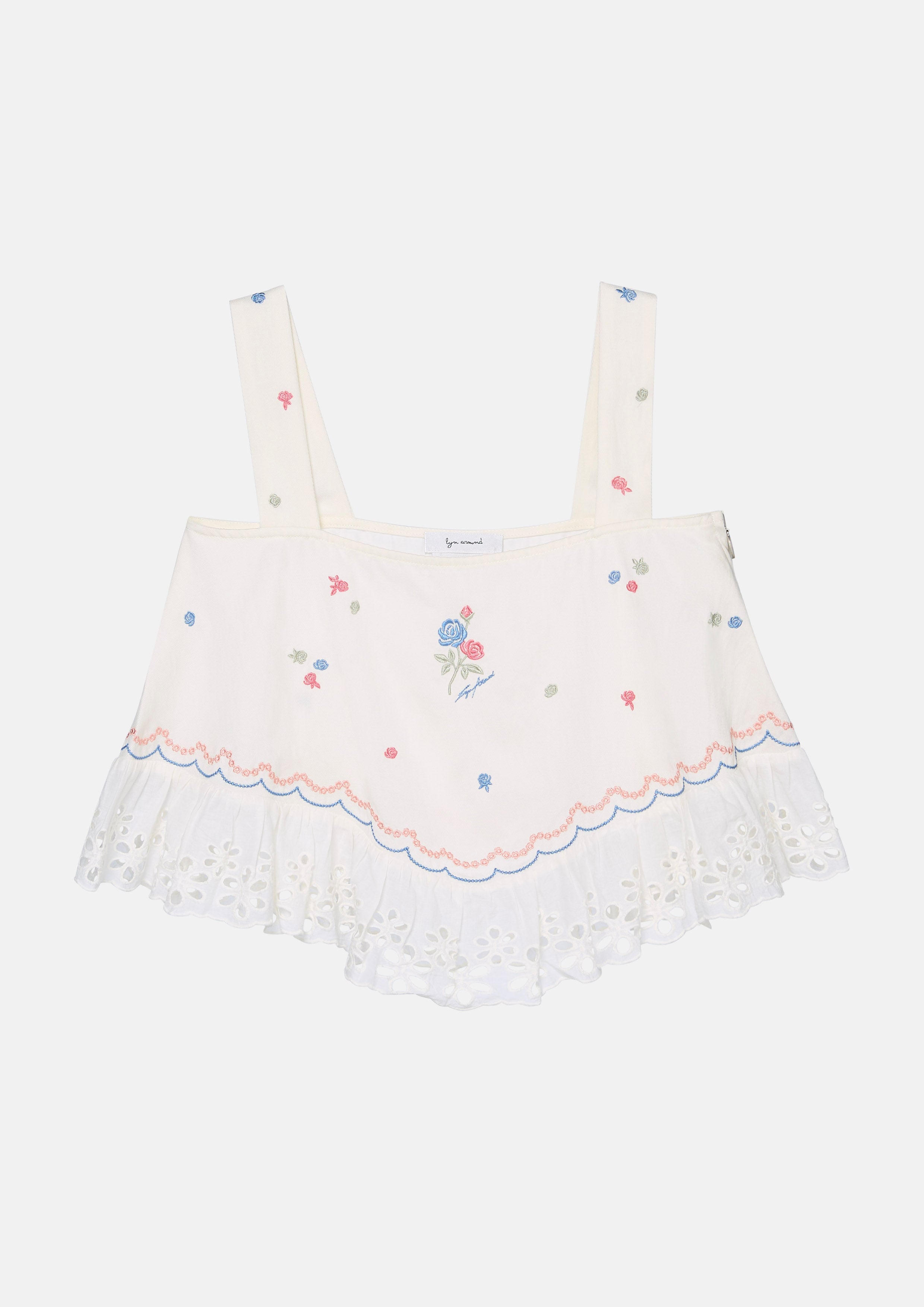 เสื้อครอปปักลายดอกกุหลาบ คอลเลกชัน Sweet Nothing