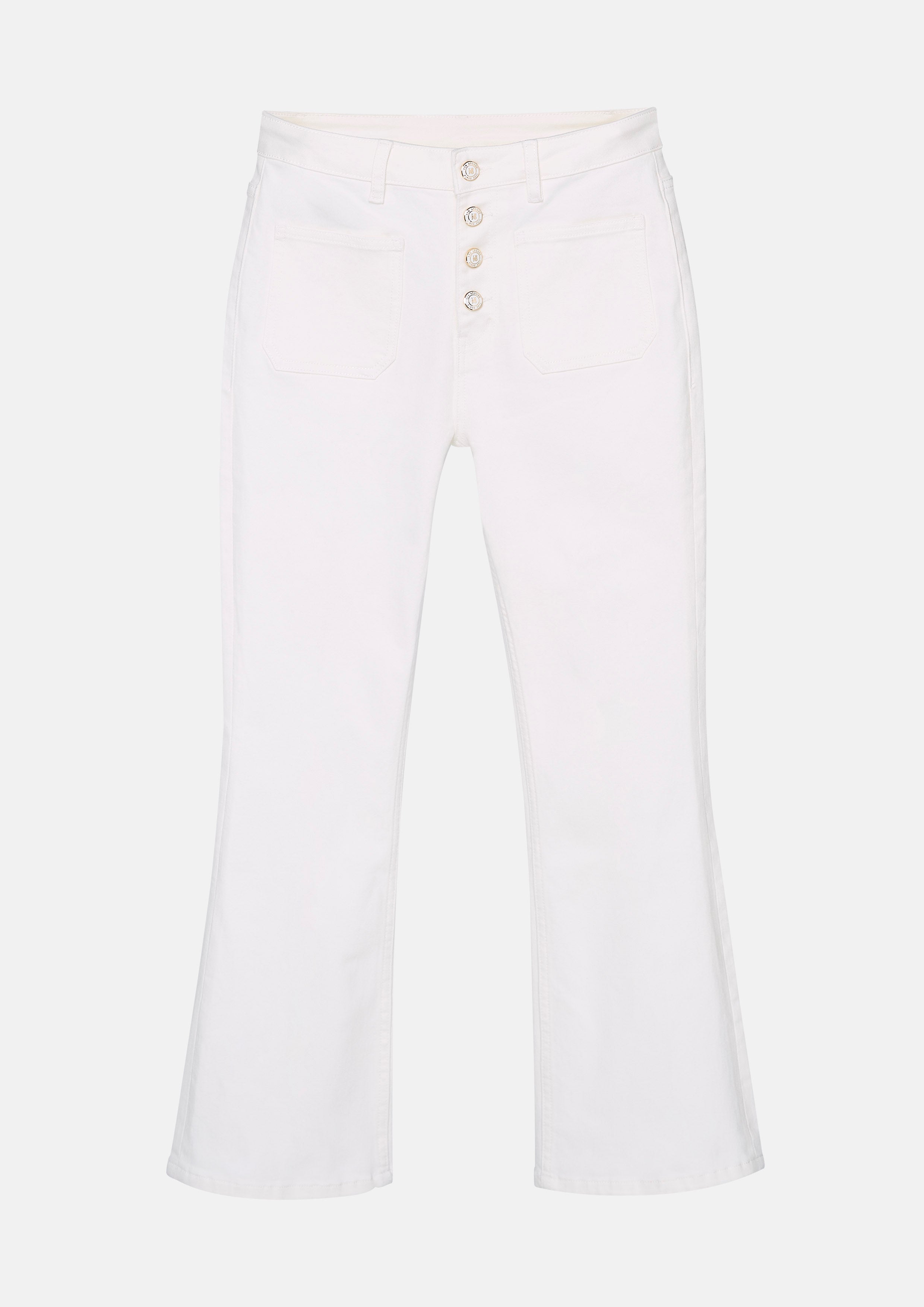 กางเกงเดนิมขายาวทรงขาระบาย คอลเลกชัน Basic Denim