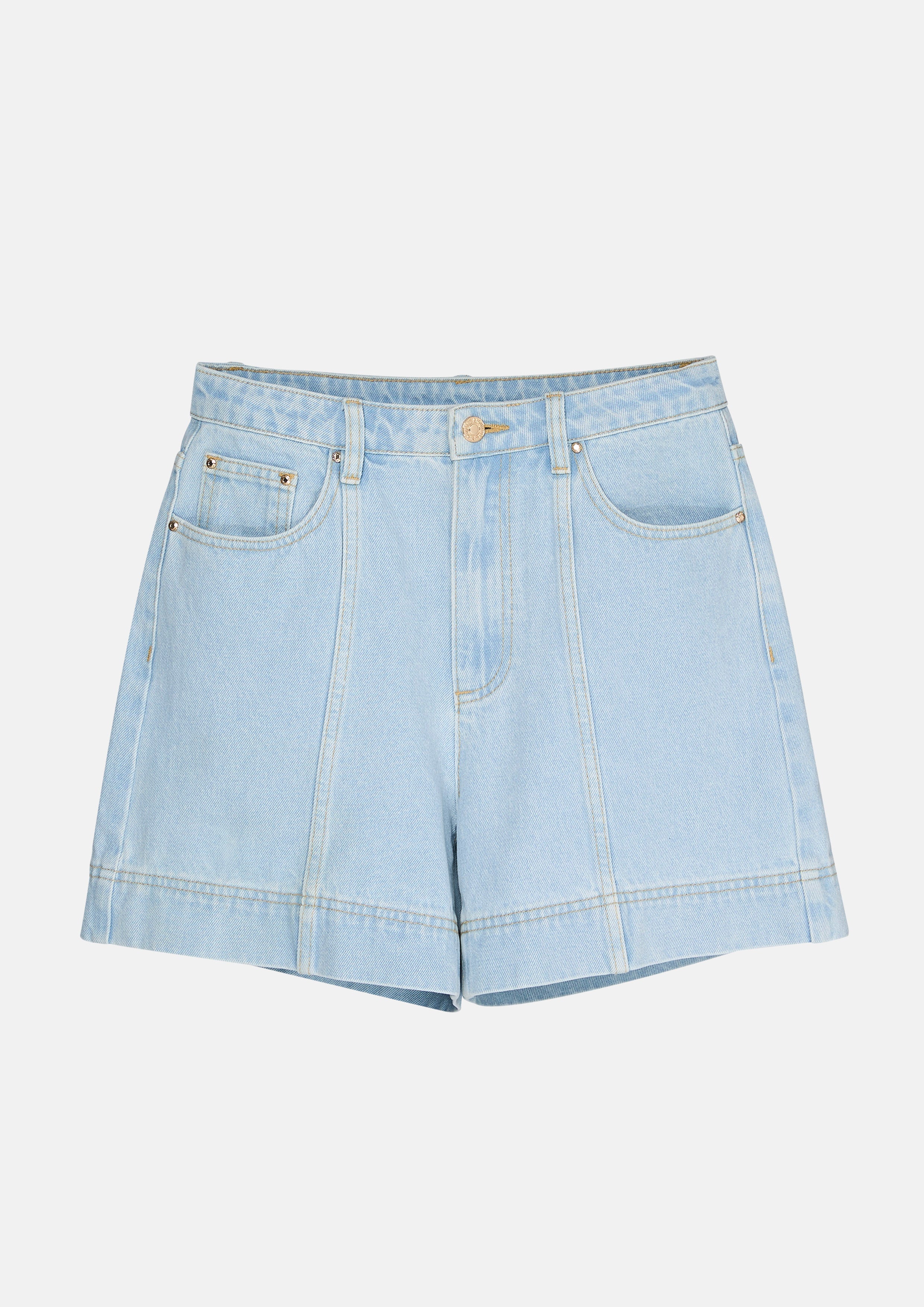 กางเกงเดนิมขาสั้นสีเฟด คอลเลกชัน Basic Denim