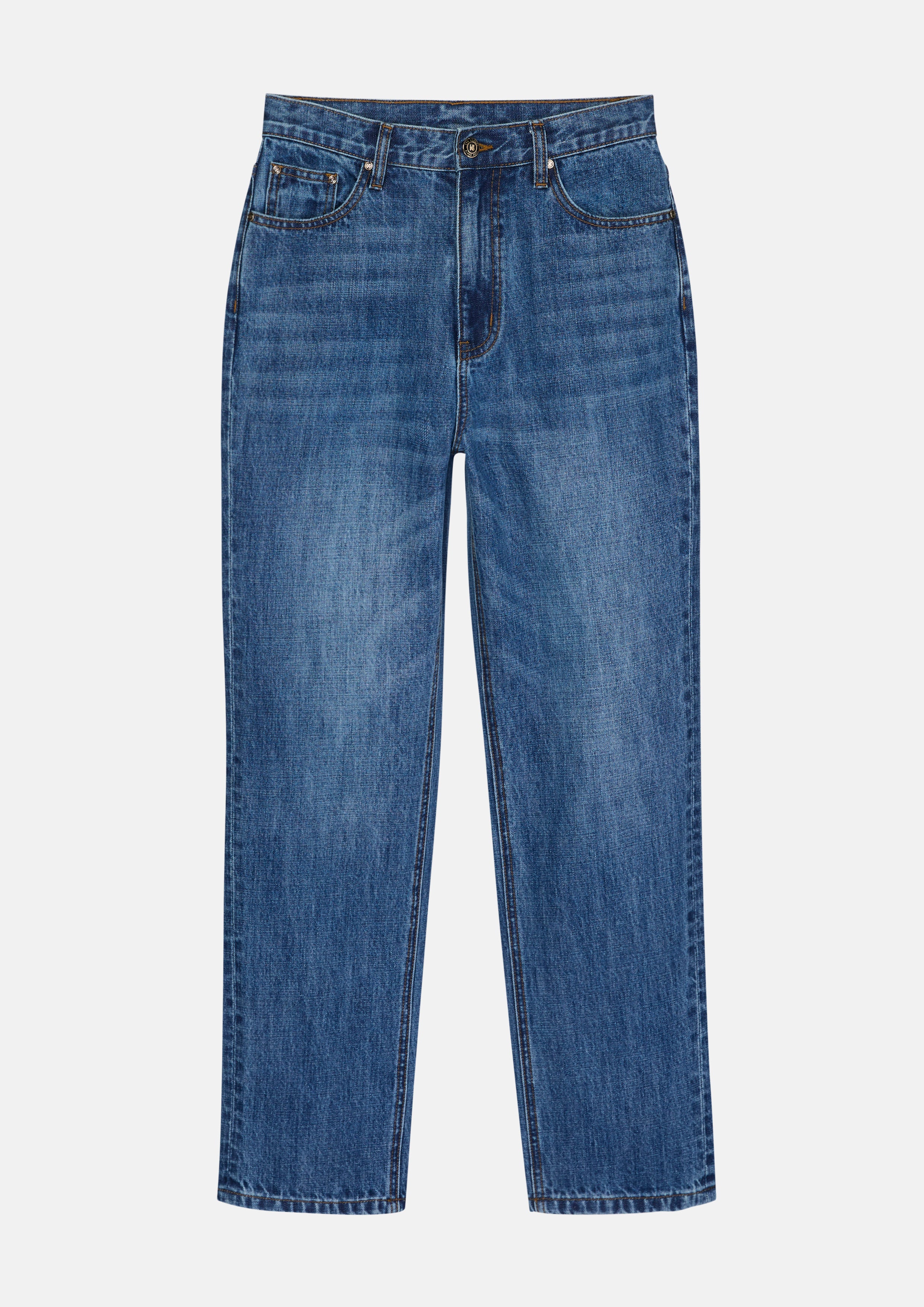 กางเกงเดนิมขายาวทรงขากระบอก คอลเลกชัน Basic Denim