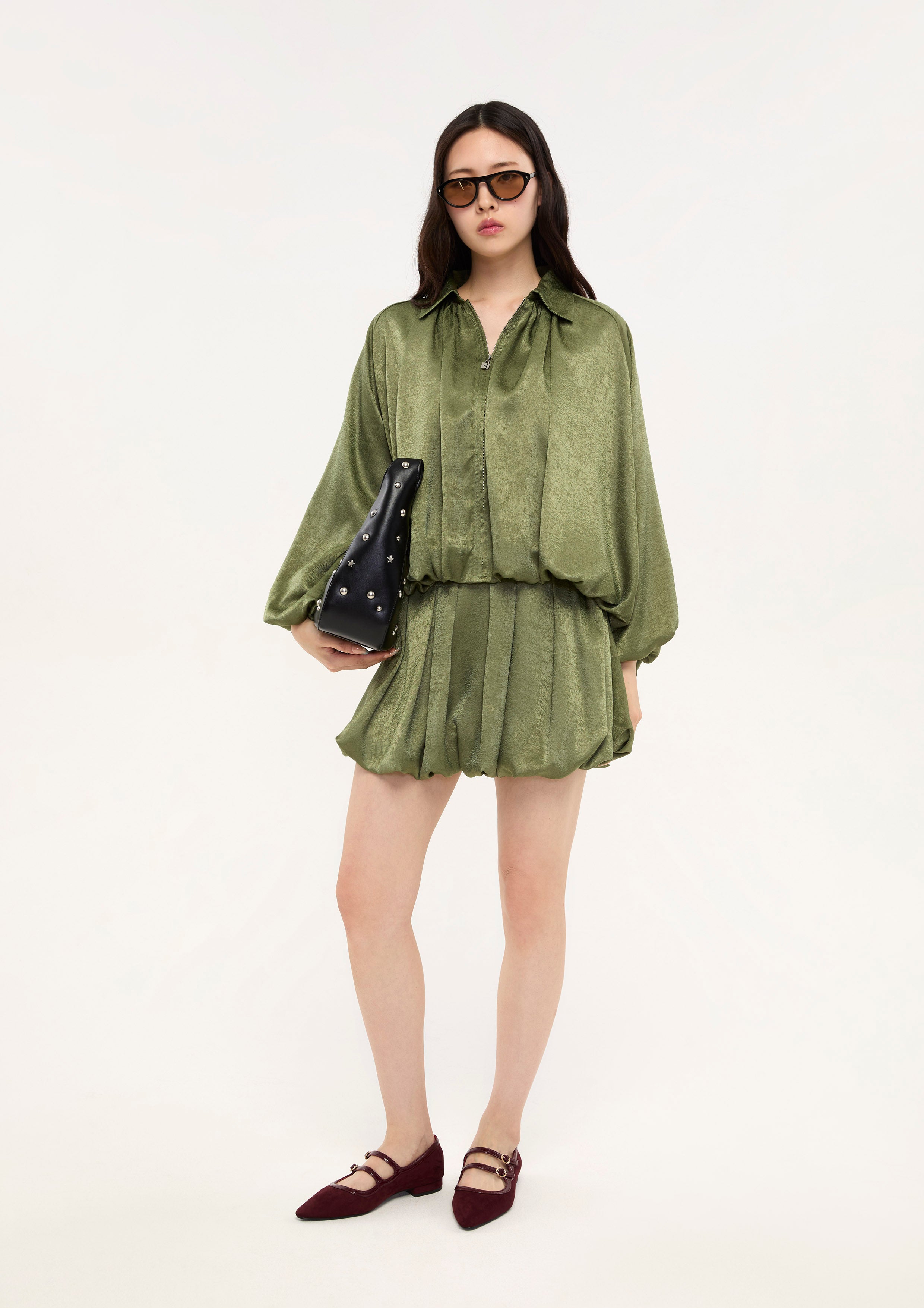 เสื้อแจ็คเก็ตผ้ากำมะหยี่ทรงพอง คอลเลกชัน Bloom in Shade & Shadow